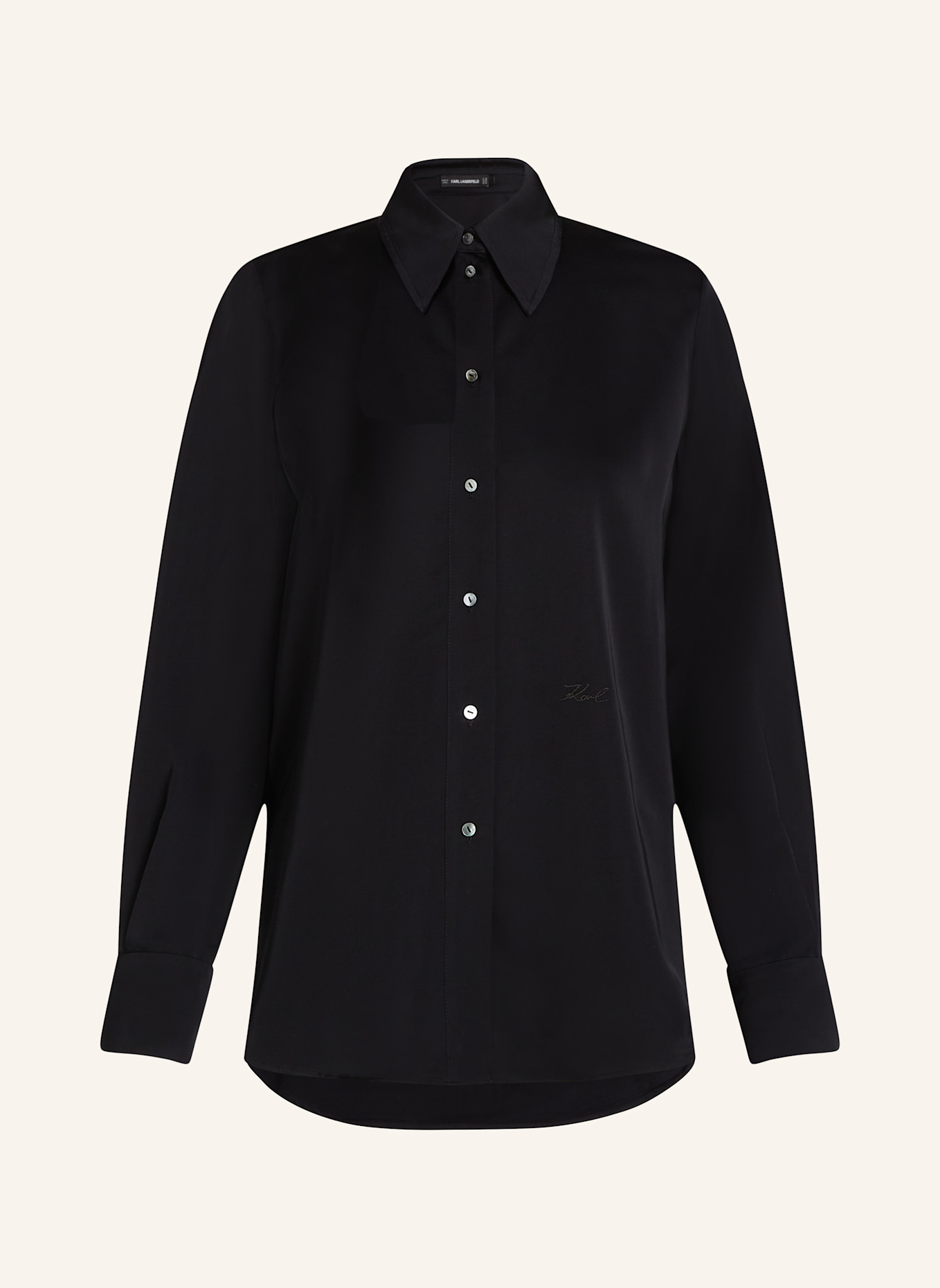 KARL LAGERFELD BUTTON-DOWN-BLUSE, Farbe: SCHWARZ (Bild 1)