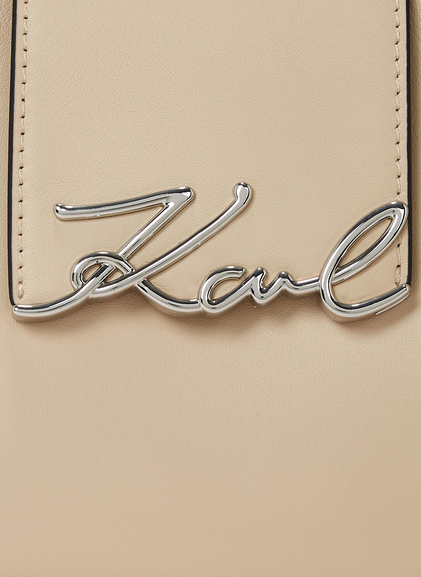 KARL LAGERFELD K/SIGNATURE KLEINE SCHULTERTASCHE, Farbe: BEIGE (Bild 4)