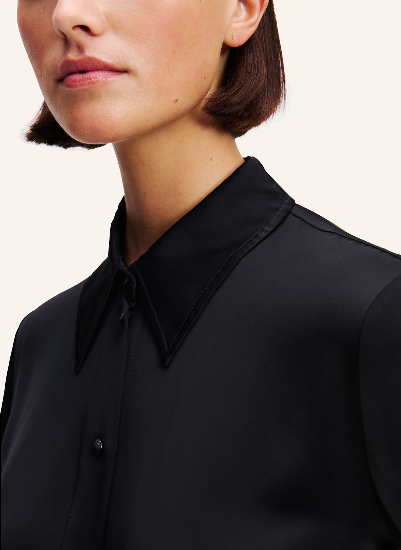 KARL LAGERFELD BUTTON-DOWN-BLUSE, Farbe: SCHWARZ (Bild 4)