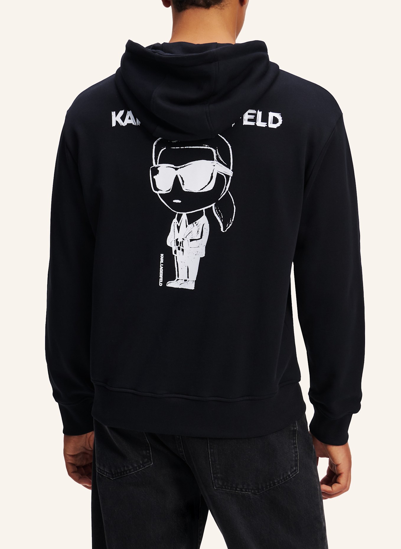 KARL LAGERFELD IKON KAPUZENPULLOVER, Farbe: SCHWARZ (Bild 2)