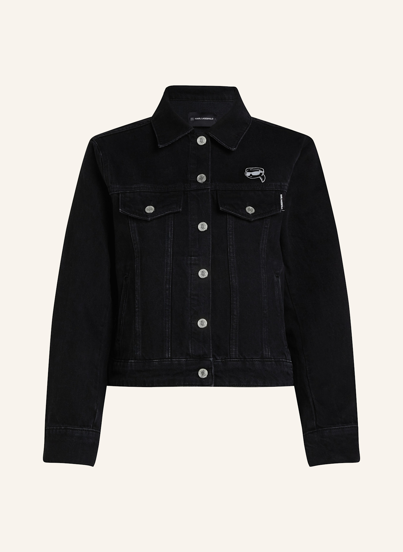 KARL LAGERFELD IKON JEANSJACKE, Farbe: SCHWARZ (Bild 1)