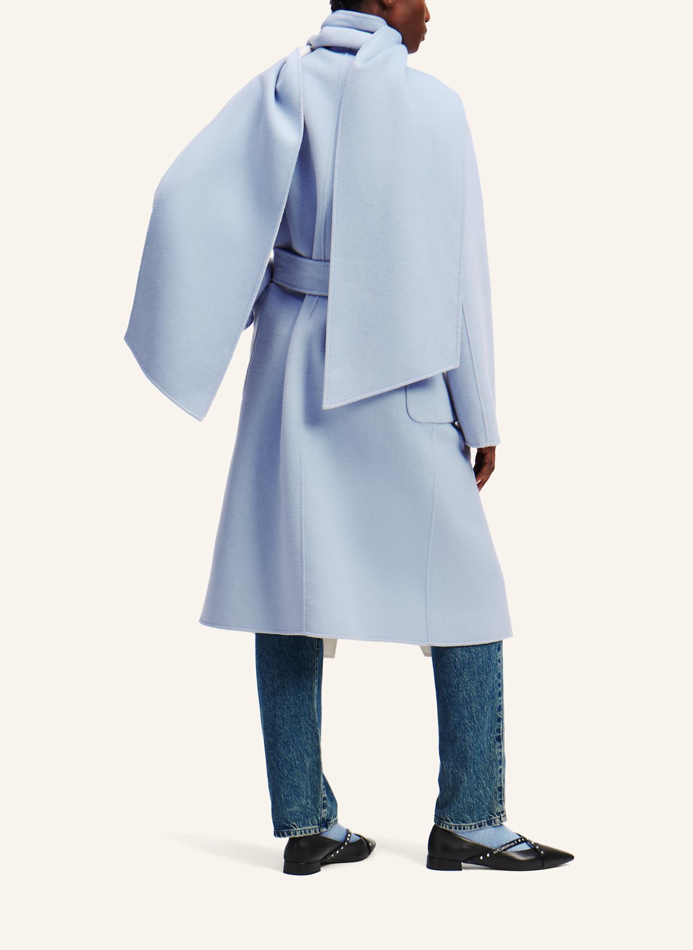 KARL LAGERFELD WENDBARER WOLLMANTEL: HELLBLAU