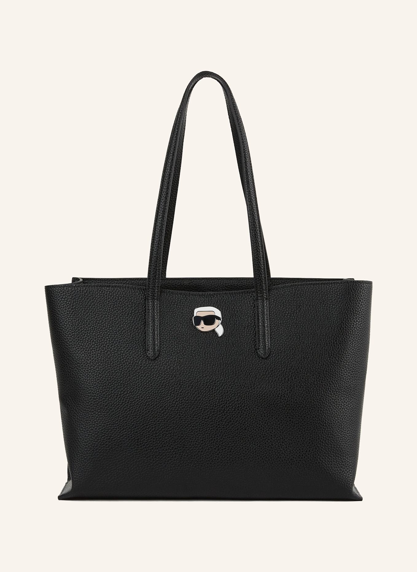 KARL LAGERFELD IKON GROSSE GENOPPTE TOTE-BAG, Farbe: SCHWARZ (Bild 1)