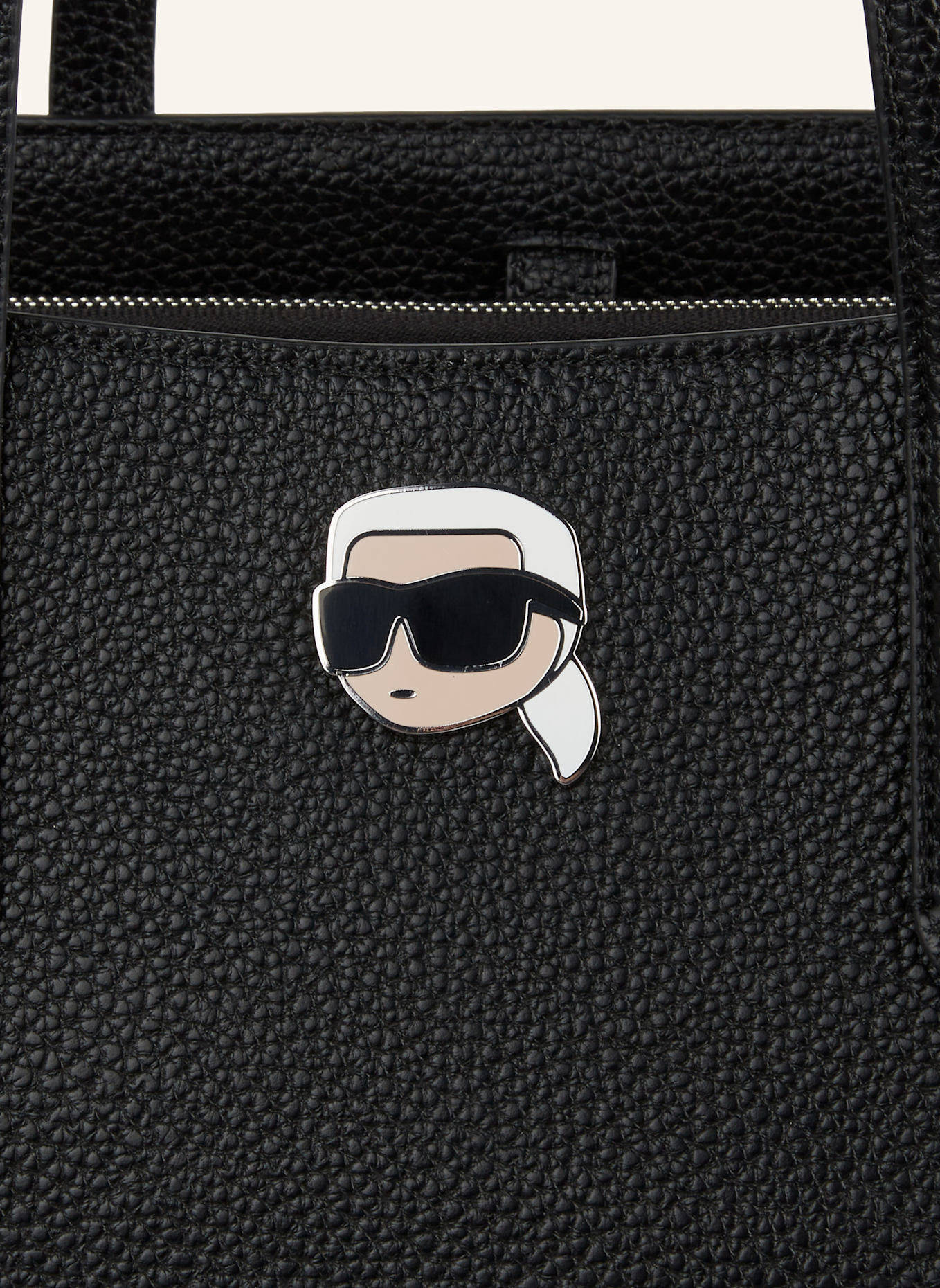 KARL LAGERFELD IKON GROSSE GENOPPTE TOTE-BAG, Farbe: SCHWARZ (Bild 4)