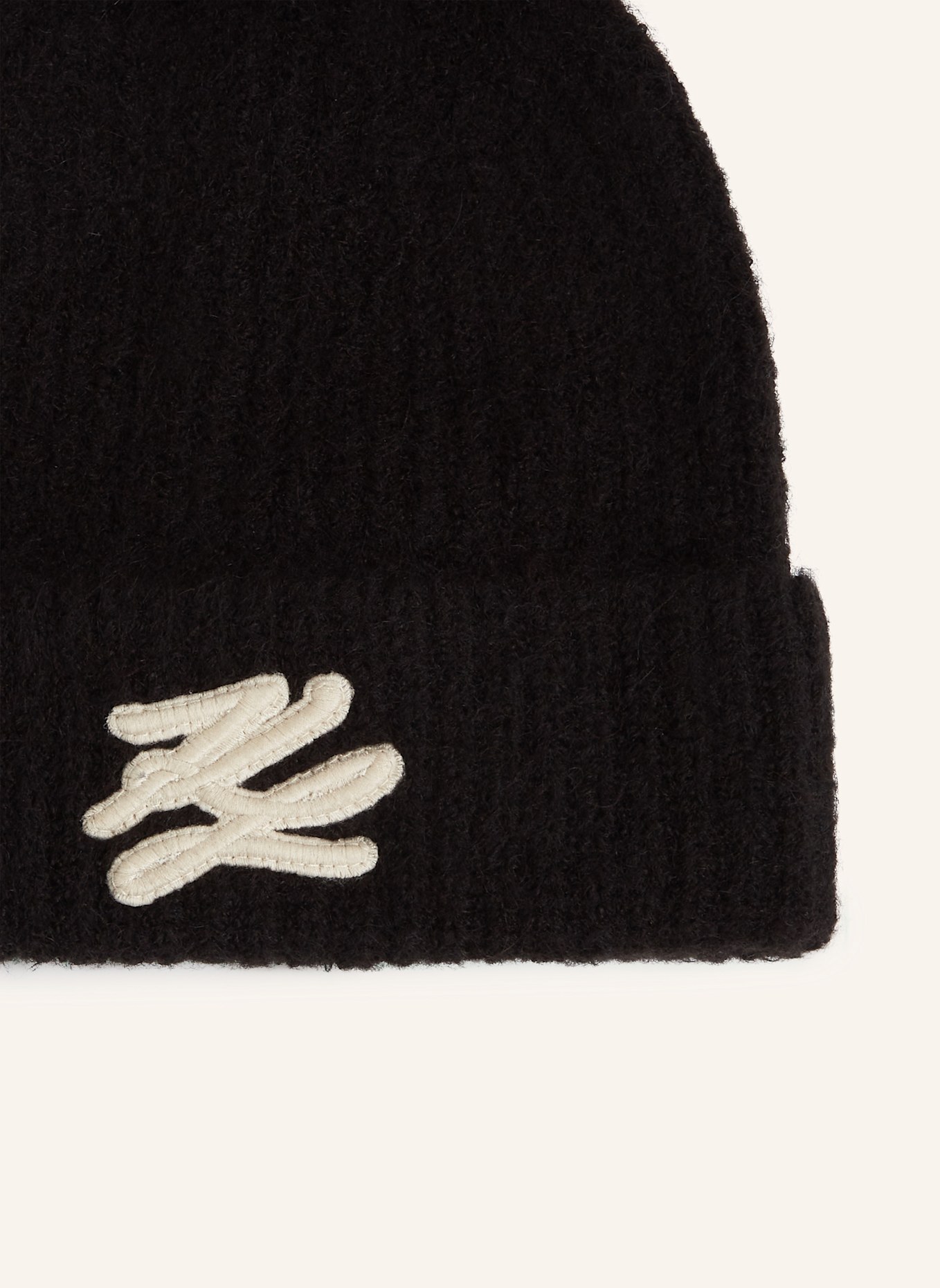 KARL LAGERFELD K/AUTOGRAPH BEANIE: SCHWARZ