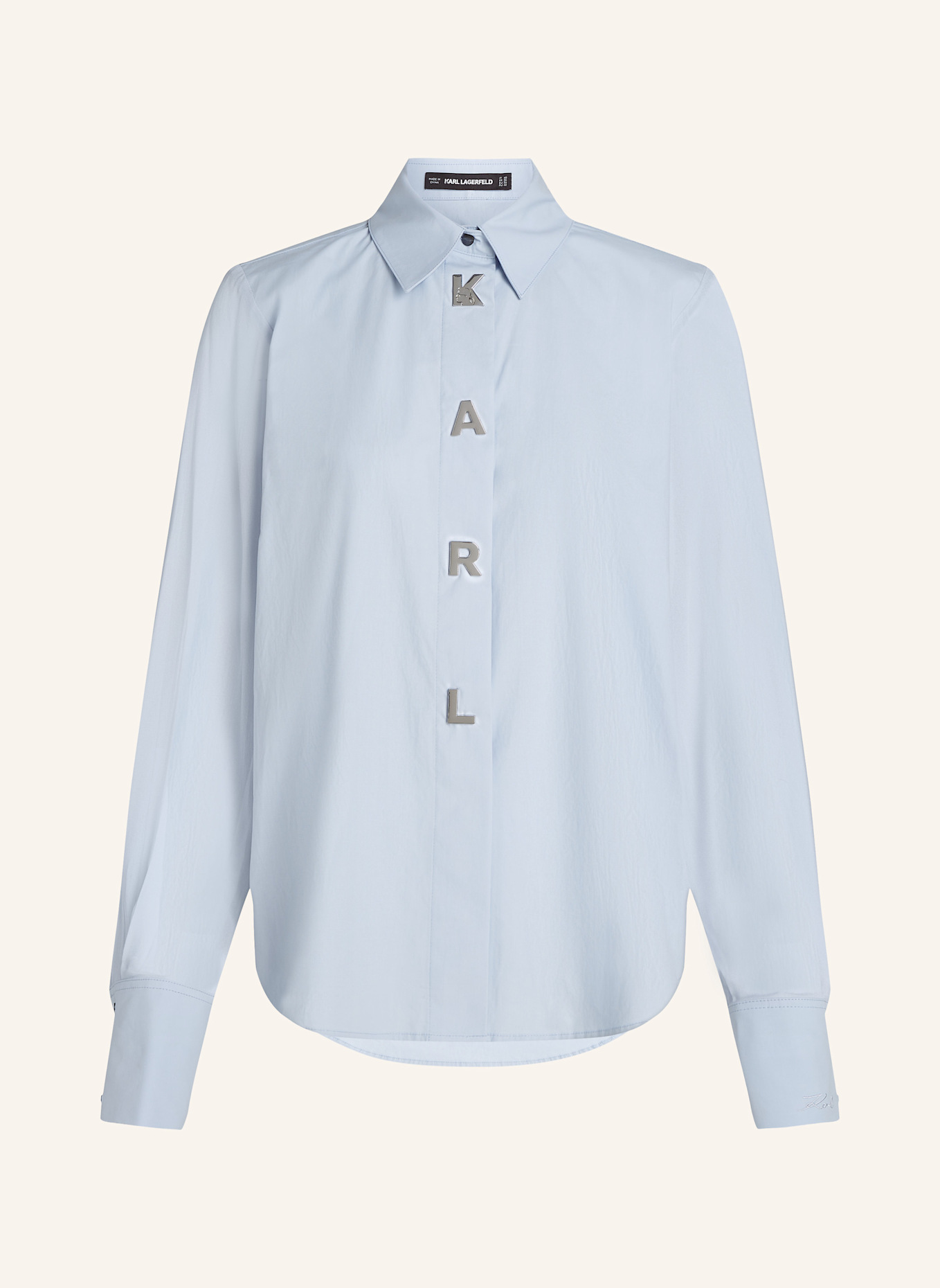 KARL LAGERFELD BLUSE MIT KARL-SCHRIFTZUG, Farbe: HELLBLAU (Bild 1)