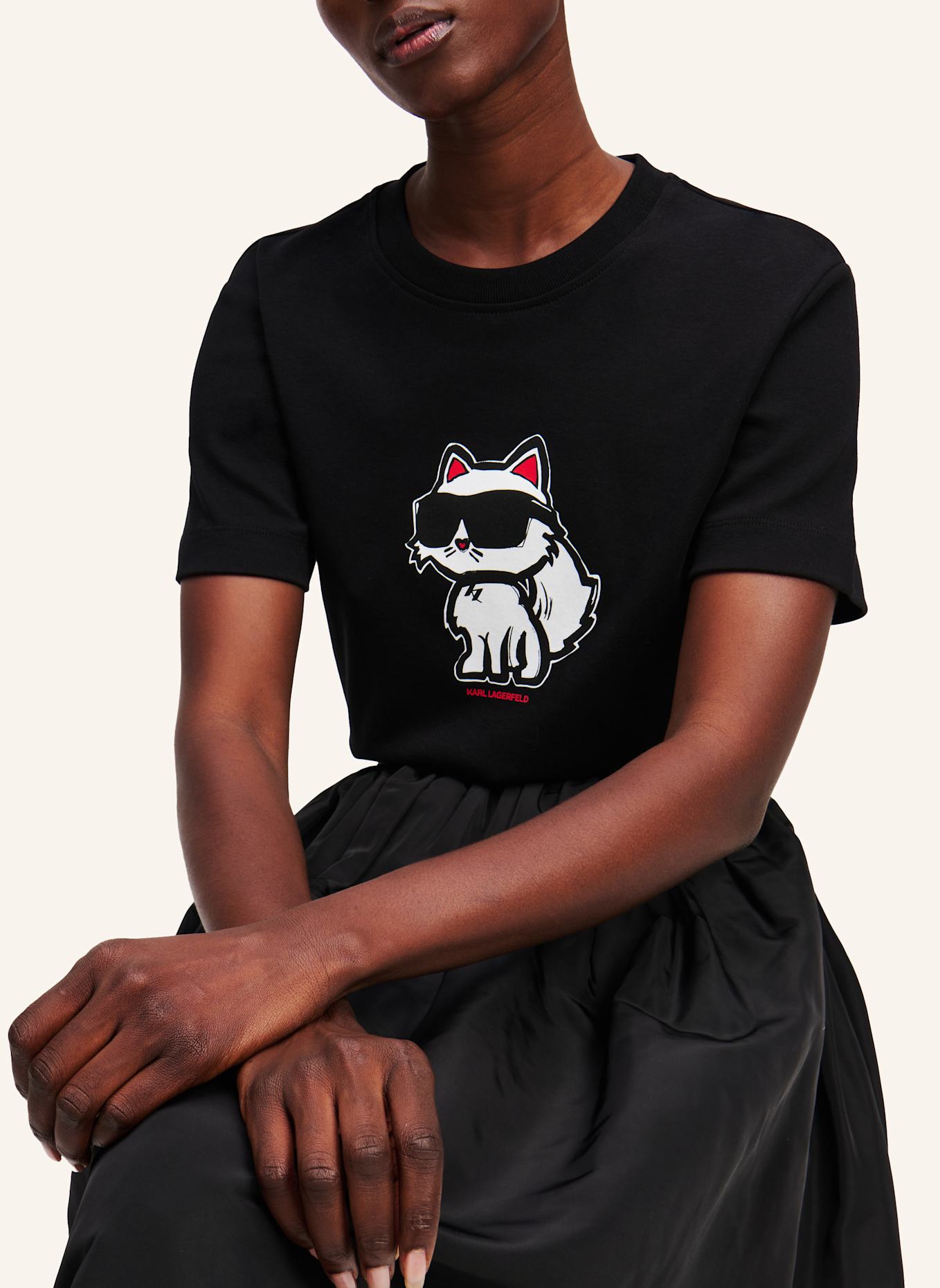 KARL LAGERFELD IKON CHOUPETTE T-SHIRT, Farbe: SCHWARZ (Bild 4)