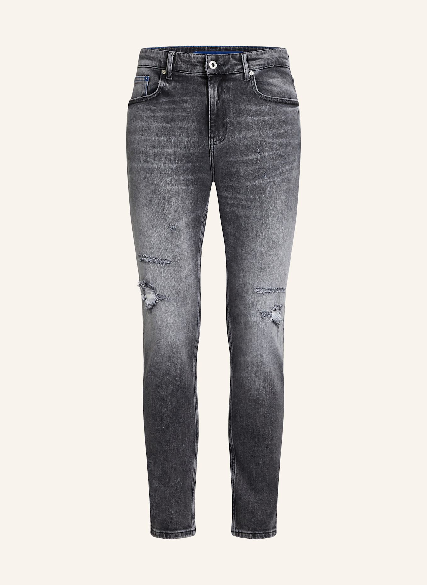 KARL LAGERFELD JEANS DISTRESSED SLIM JEANS, Farbe: SCHWARZ (Bild 1)