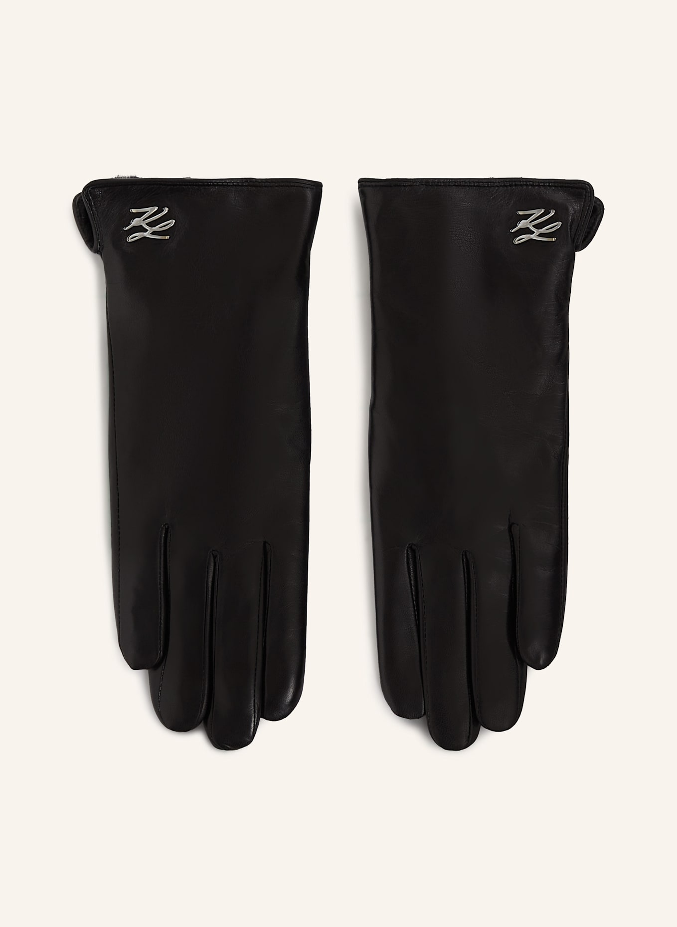 KARL LAGERFELD K/AUTOGRAPH LEATHER GLOVES, Farbe: SCHWARZ (Bild 1)