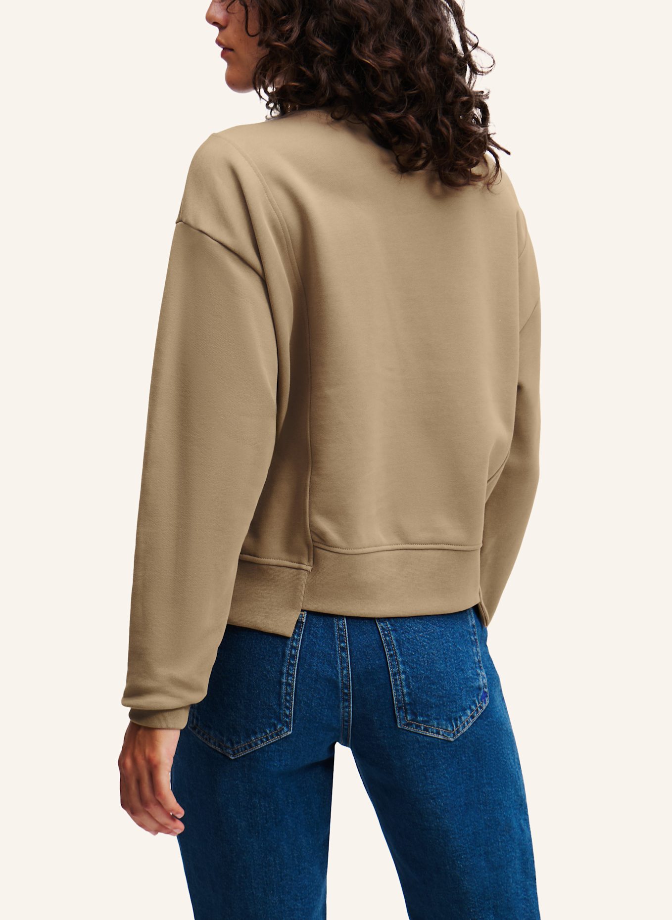 KARL LAGERFELD JEANS ASYMMETRISCHES SWEATSHIRT MIT STEHKRAGEN, Farbe: TAUPE (Bild 2)