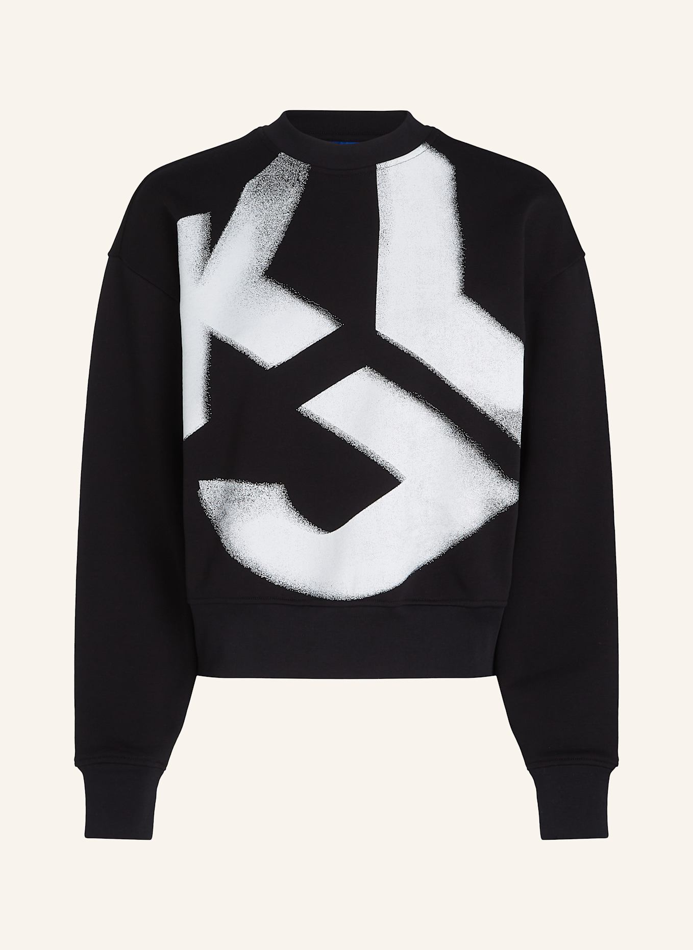 KARL LAGERFELD JEANS KLJ MONOGRAM GEBLEICHTES SWEATSHIRT, Farbe: SCHWARZ (Bild 1)