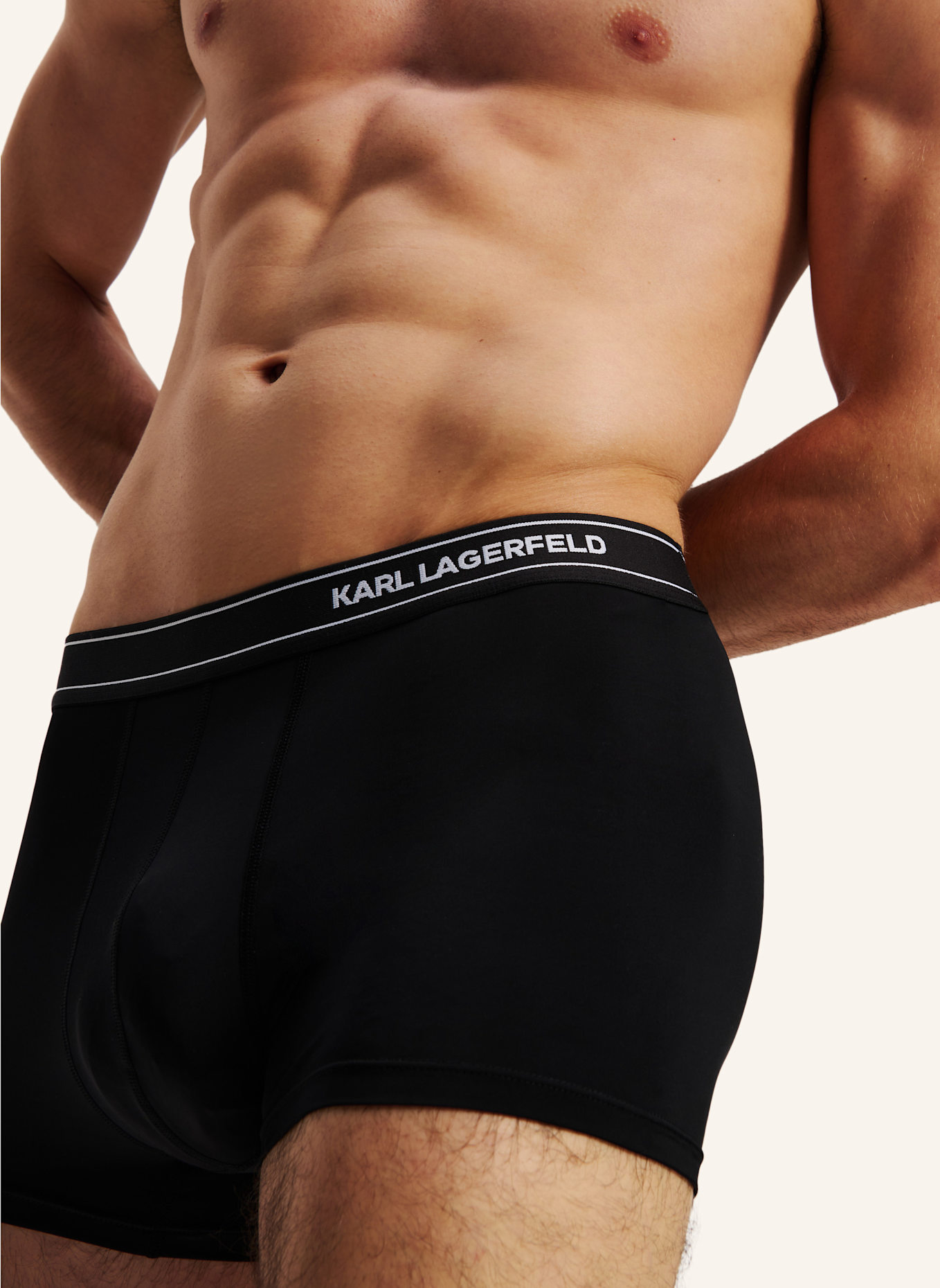 KARL LAGERFELD LEICHTE BOXERSHORTS MIT KARL-LOGO €“ 3ER-SET, Farbe: SCHWARZ (Bild 4)