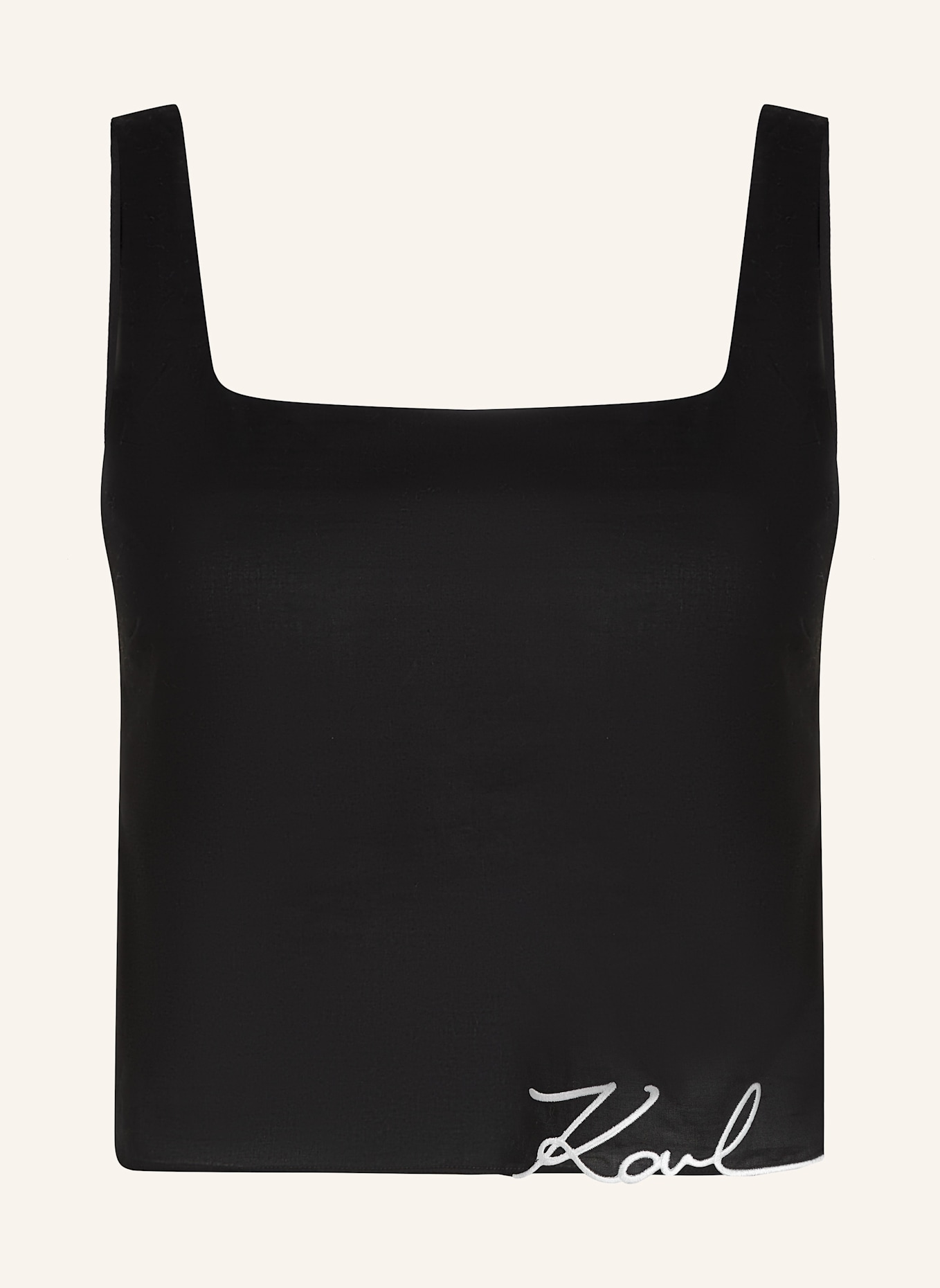 KARL LAGERFELD K/SIGNATURE BEACH CROP TOP, Farbe: SCHWARZ (Bild 1)