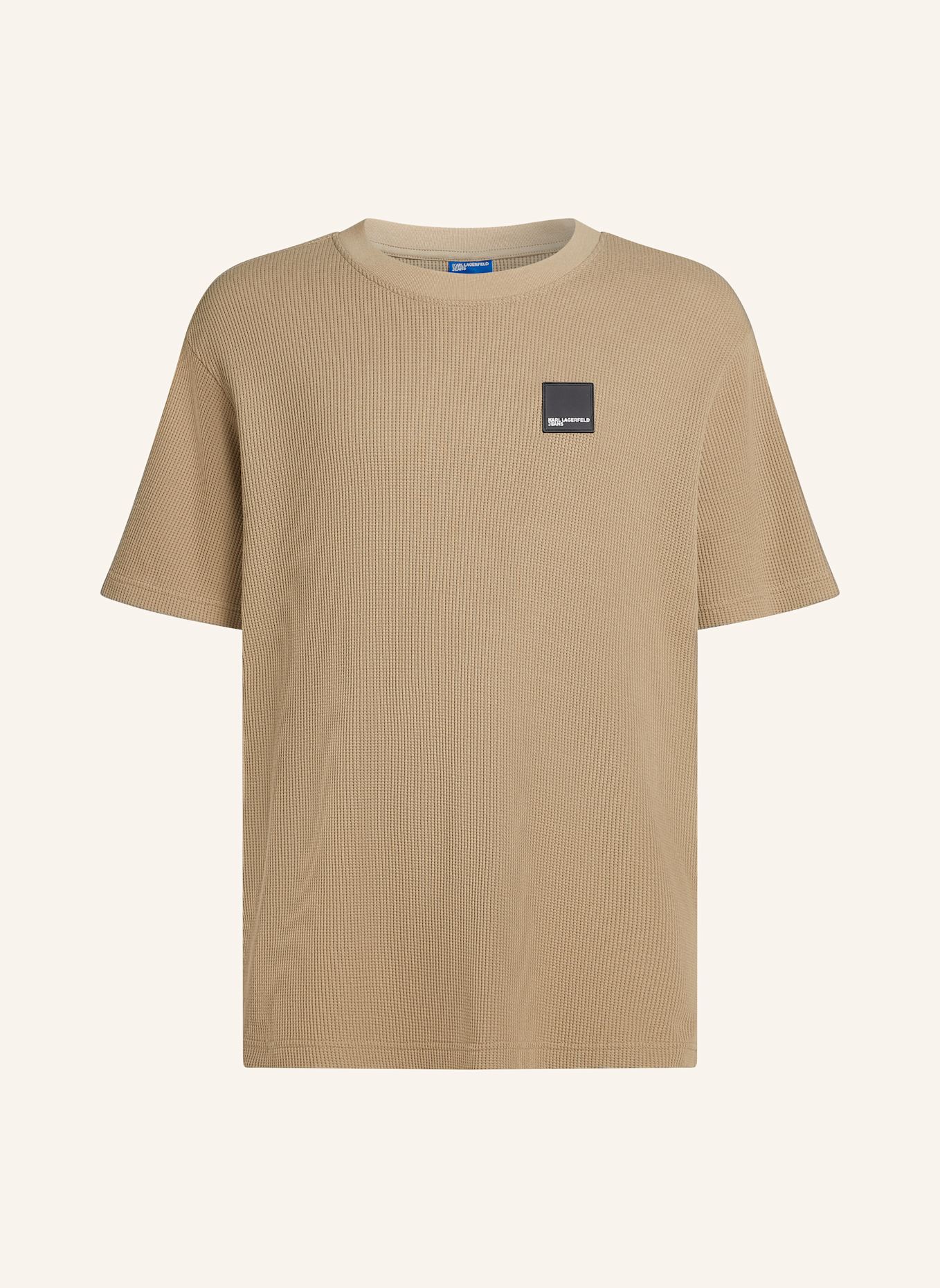 KARL LAGERFELD JEANS WAFFLE T-SHIRT, Farbe: TAUPE (Bild 1)