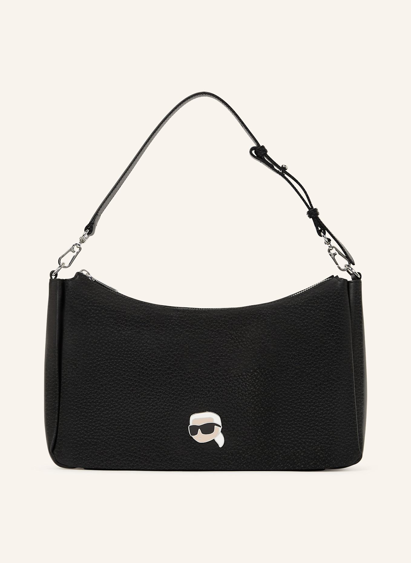 KARL LAGERFELD IKON GENOPPTE SCHULTERTASCHE, Farbe: SCHWARZ (Bild 1)