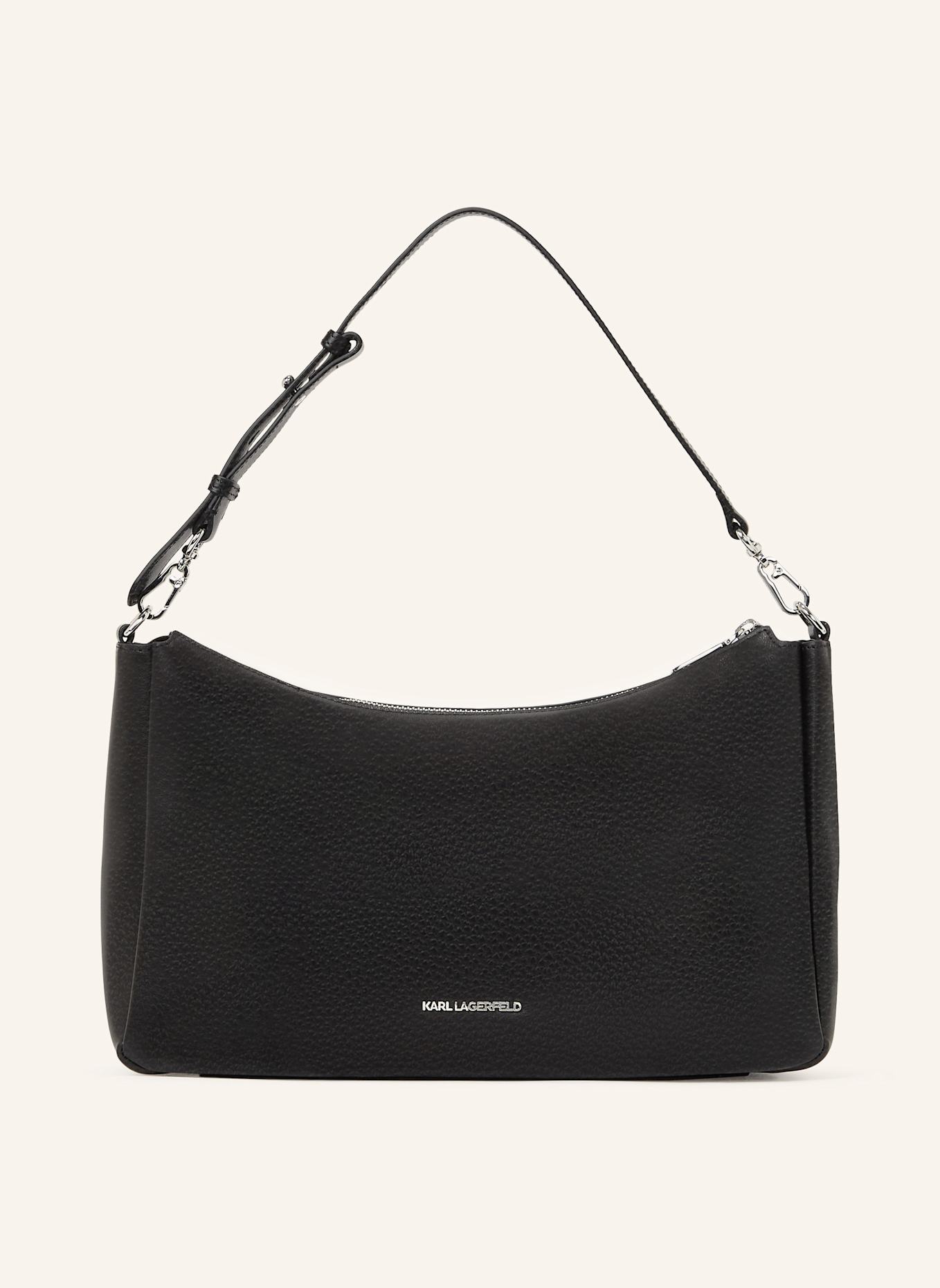 KARL LAGERFELD IKON GENOPPTE SCHULTERTASCHE, Farbe: SCHWARZ (Bild 2)