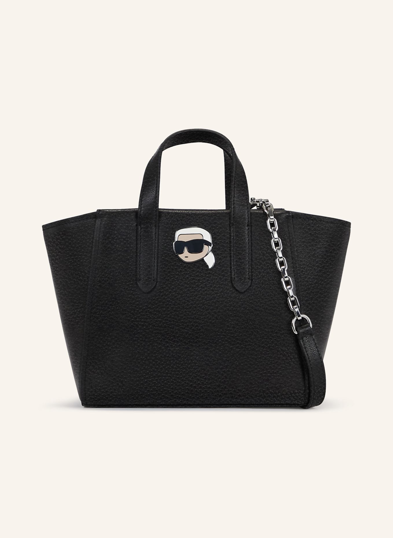 KARL LAGERFELD IKON GENOPPTE TOTE-BAG, Farbe: SCHWARZ (Bild 1)