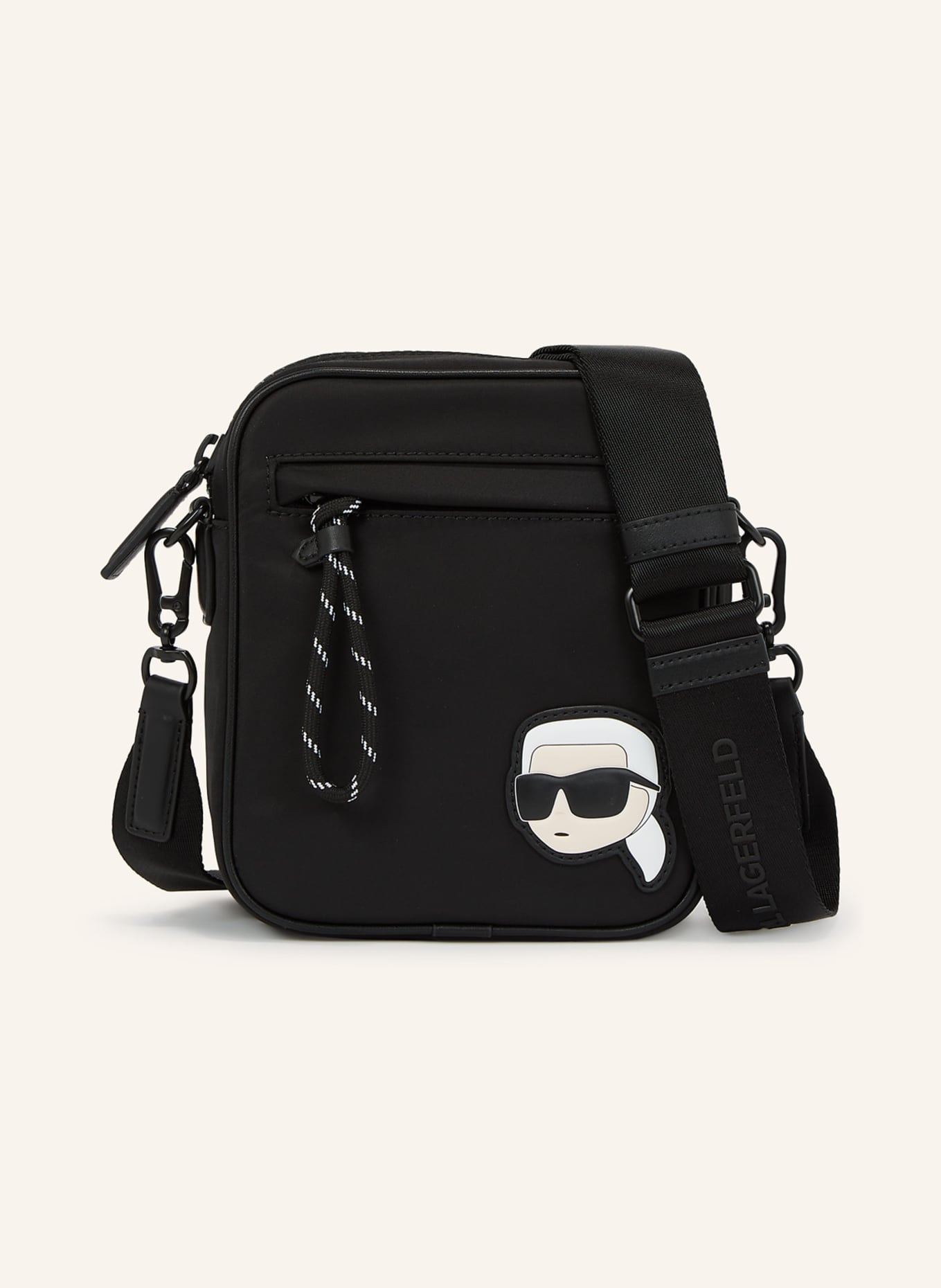 KARL LAGERFELD IKON CROSSBODY BAG AUS NYLON, Farbe: SCHWARZ (Bild 1)