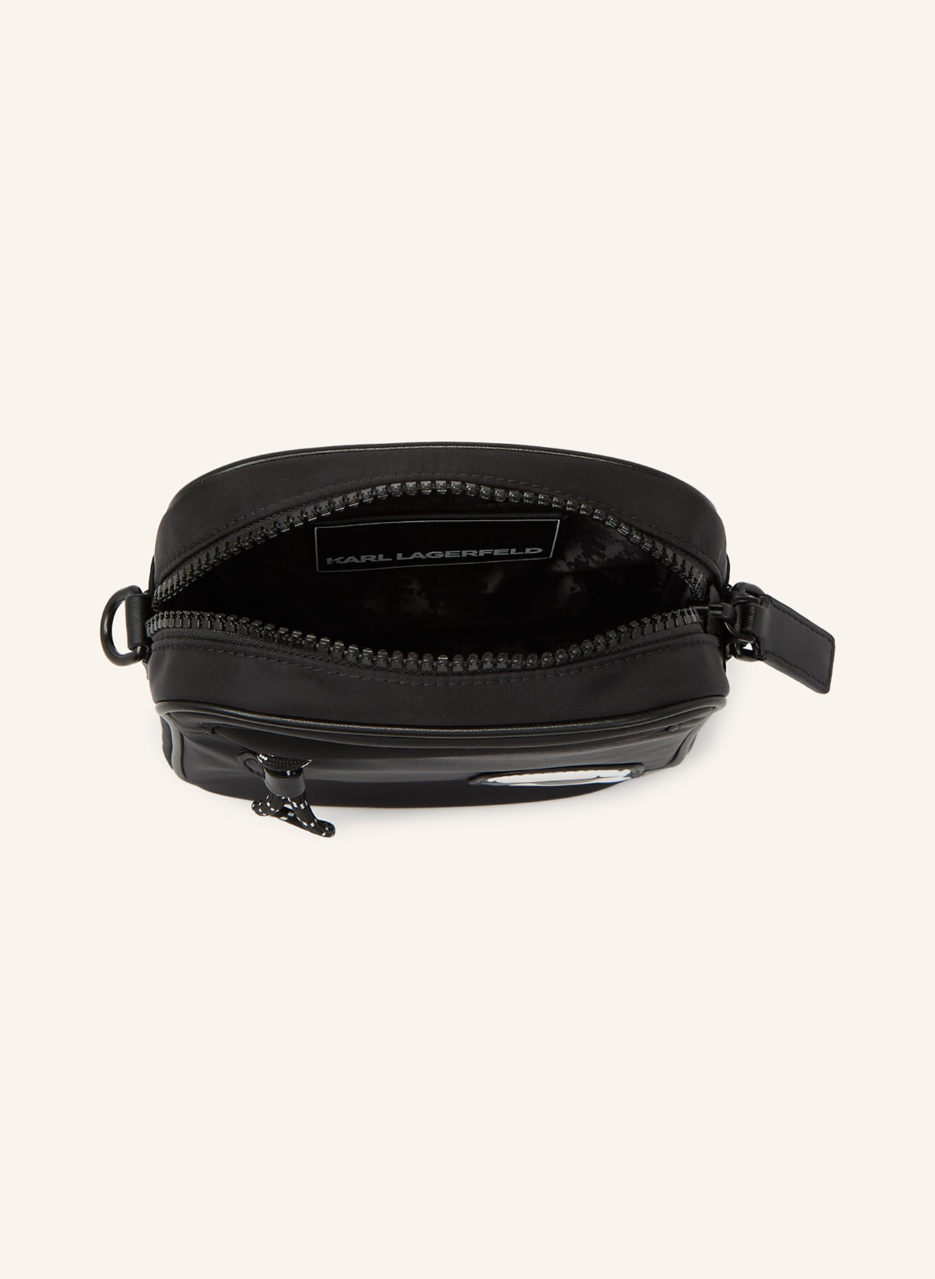 KARL LAGERFELD IKON CROSSBODY BAG AUS NYLON, Farbe: SCHWARZ (Bild 3)