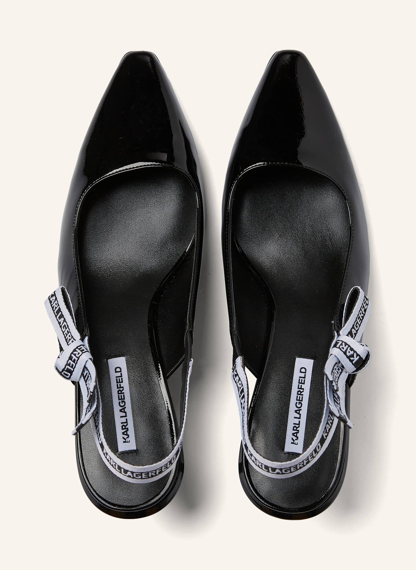 KARL LAGERFELD PANACHE RIBBON HEELED  SLINGBACKS, Farbe: SCHWARZ (Bild 5)