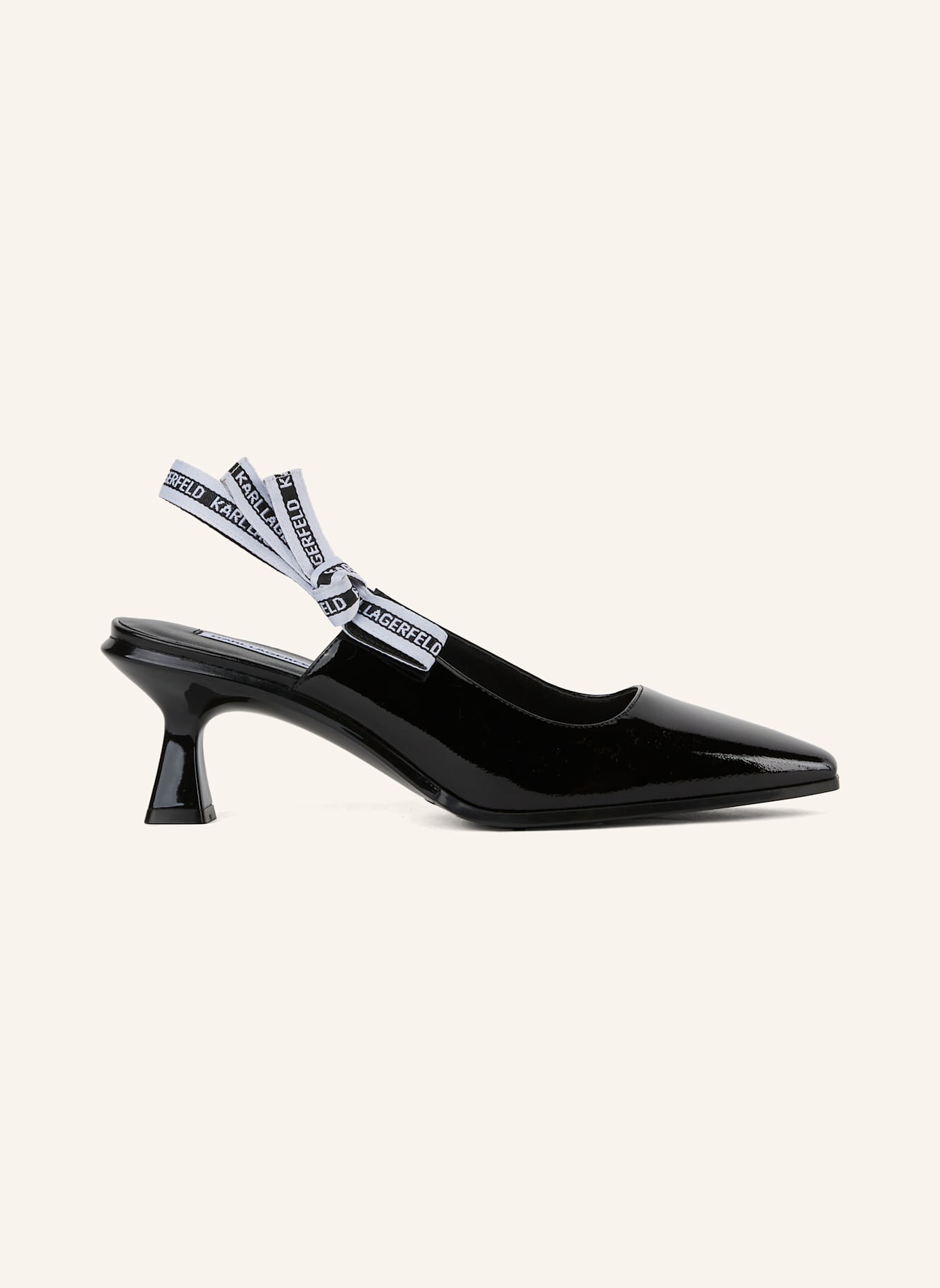 KARL LAGERFELD PANACHE RIBBON HEELED  SLINGBACKS, Farbe: SCHWARZ (Bild 3)