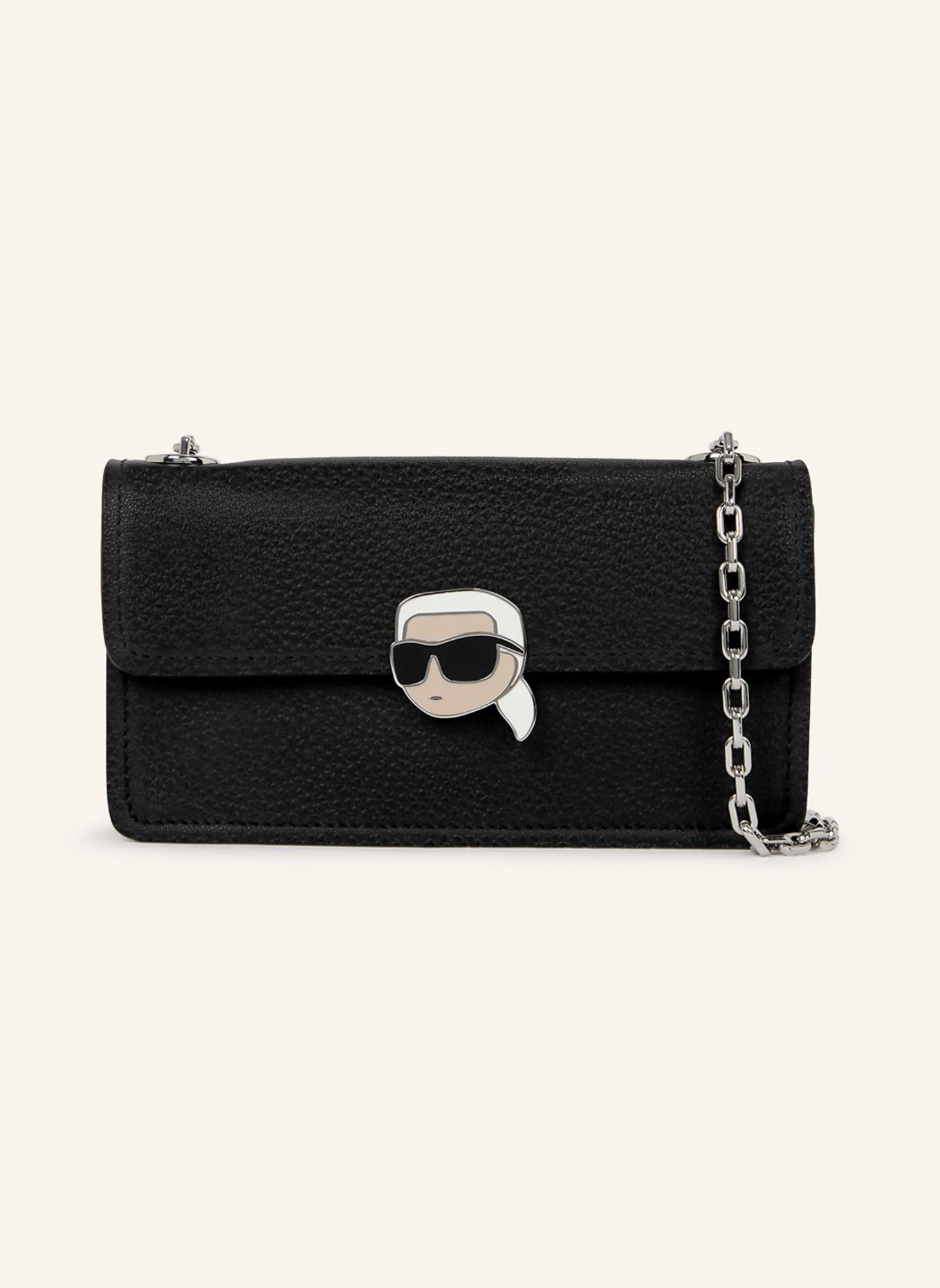 KARL LAGERFELD IKON PEBBLE POUCH, Farbe: SCHWARZ (Bild 1)