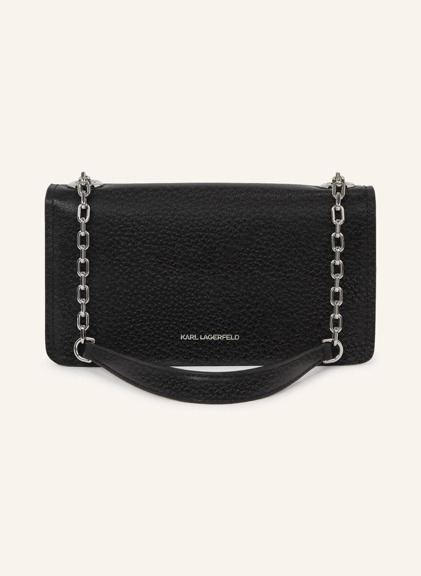 KARL LAGERFELD IKON PEBBLE POUCH, Farbe: SCHWARZ (Bild 2)