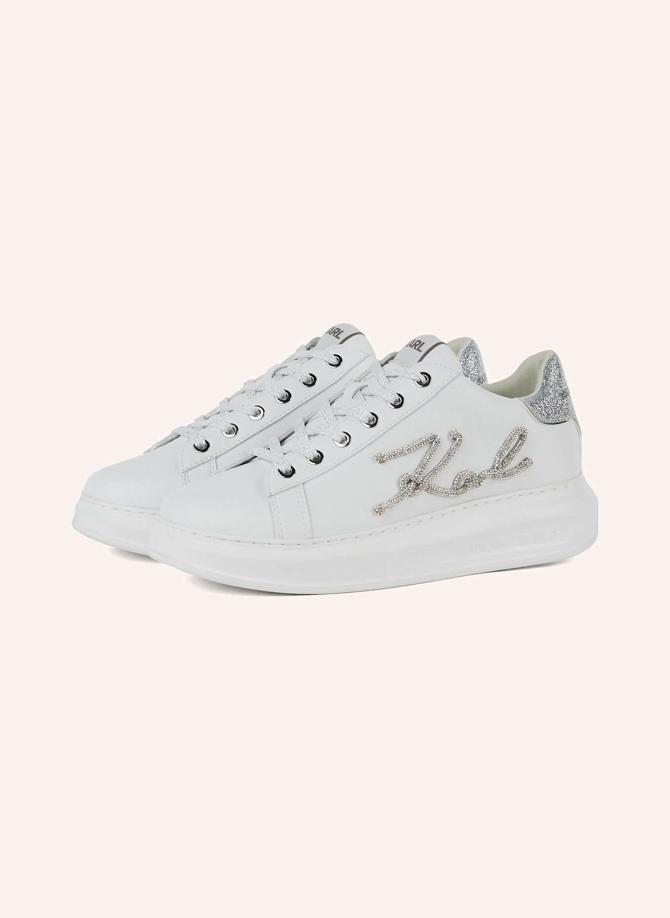 KARL LAGERFELD KAPRI SIGNIA RHINESTONE SNEAKERS, Farbe: WEISS (Bild 1)