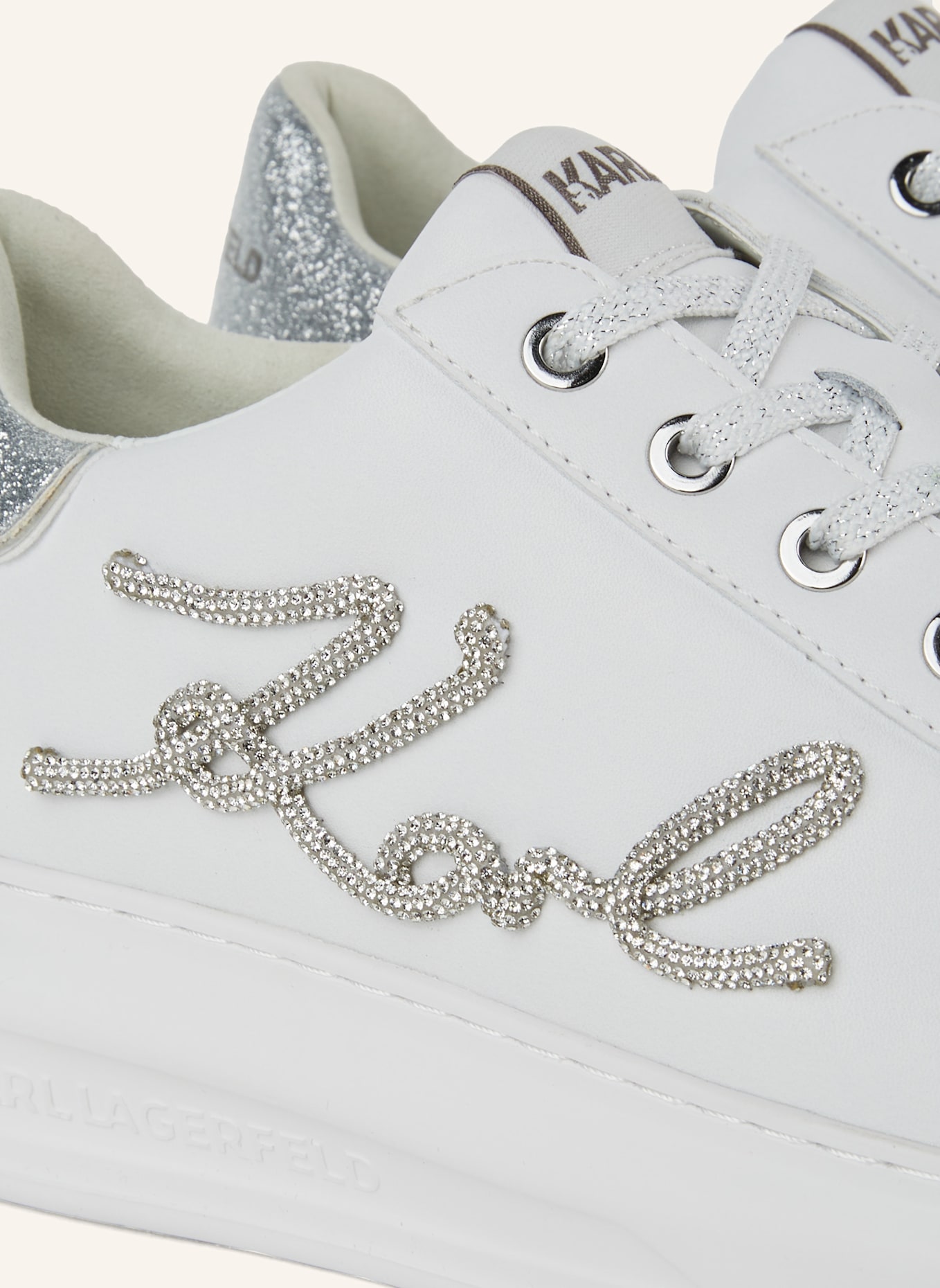 KARL LAGERFELD KAPRI SIGNIA RHINESTONE SNEAKERS, Farbe: WEISS (Bild 4)