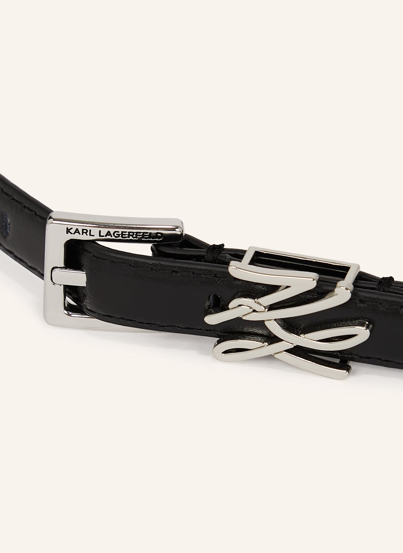 KARL LAGERFELD K/AUTOGRAPH SLIDER BELT, Farbe: SCHWARZ (Bild 3)