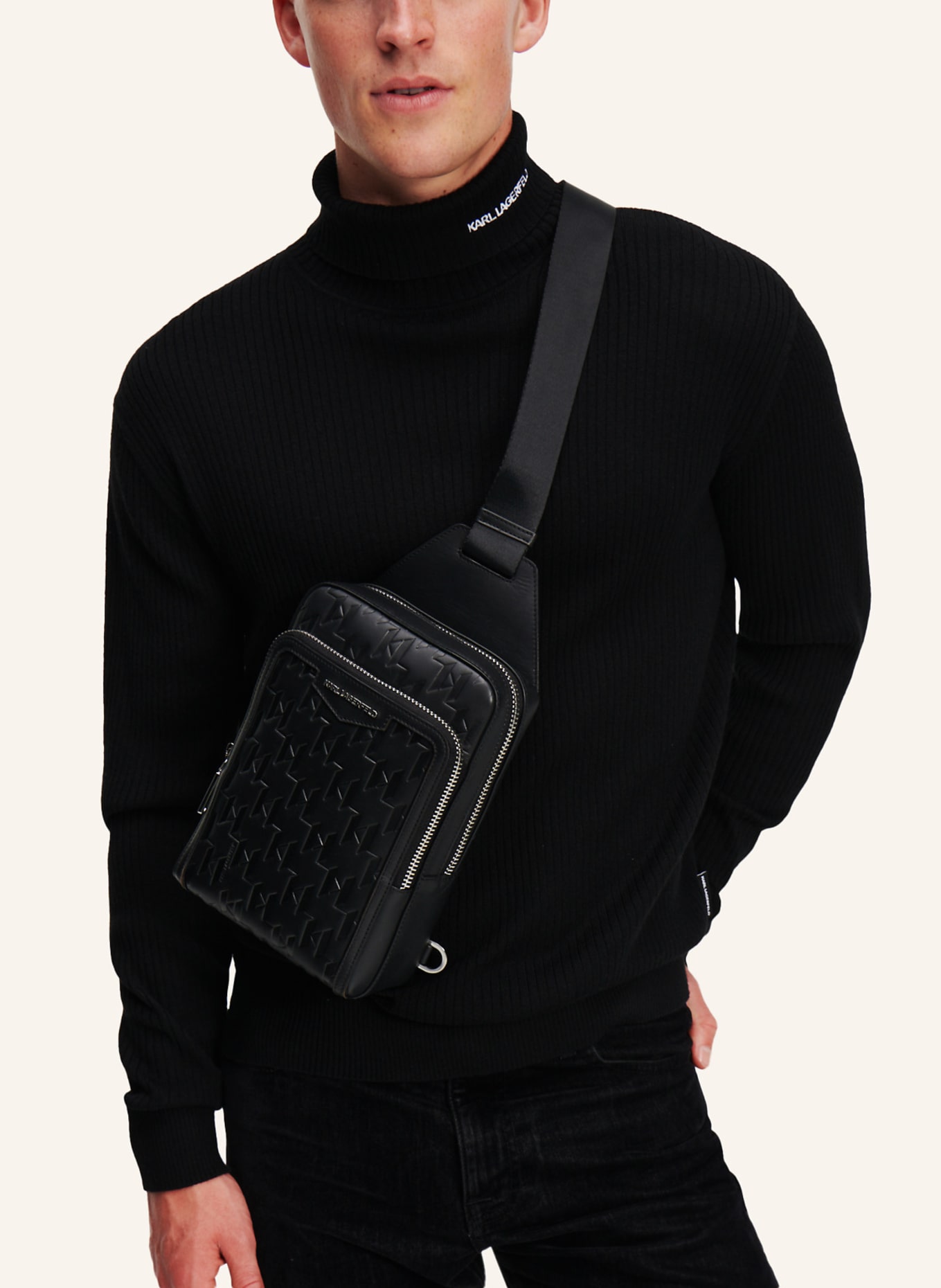 KARL LAGERFELD Gürteltasche: SCHWARZ