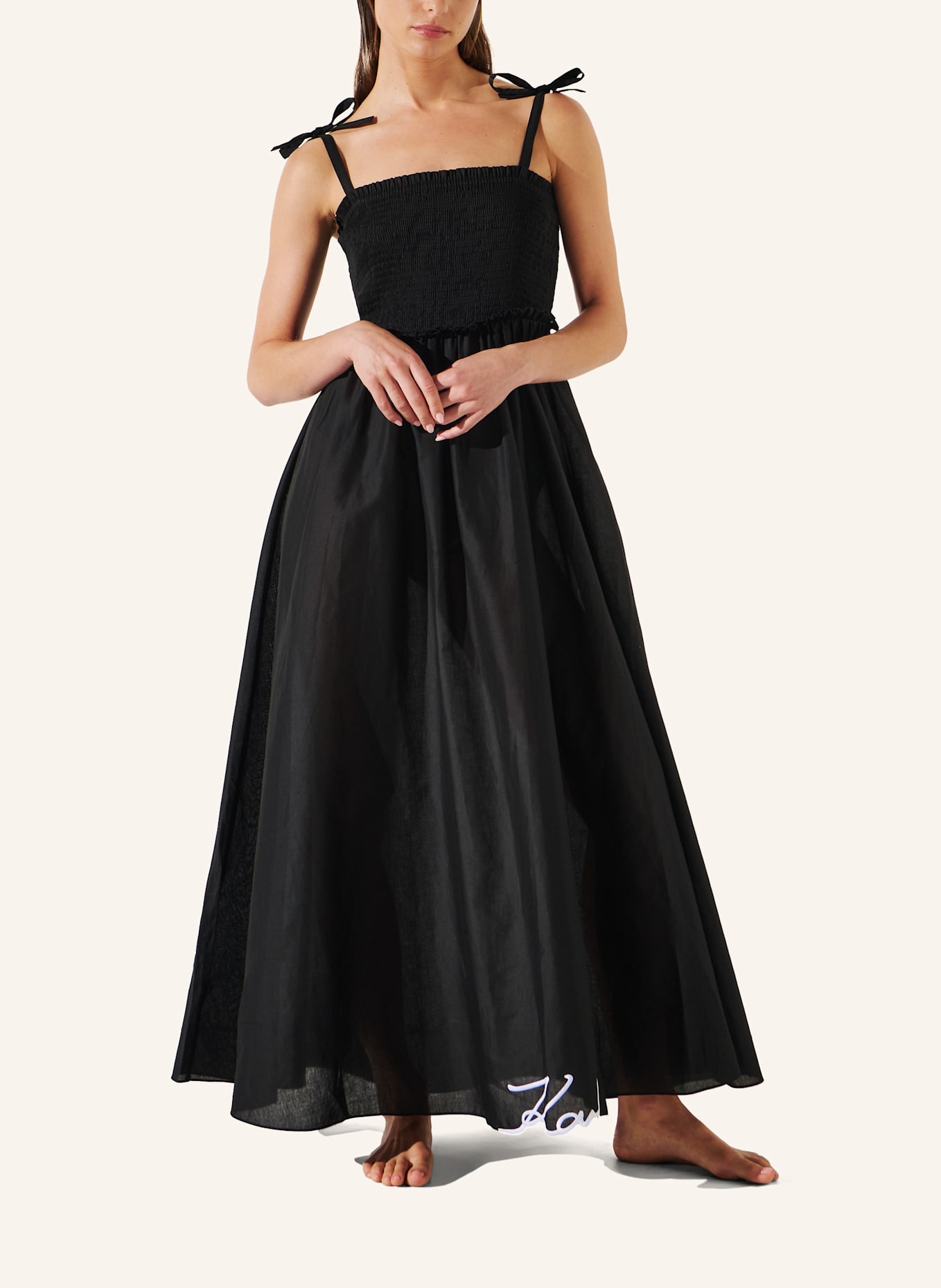 KARL LAGERFELD Strandkleid: SCHWARZ