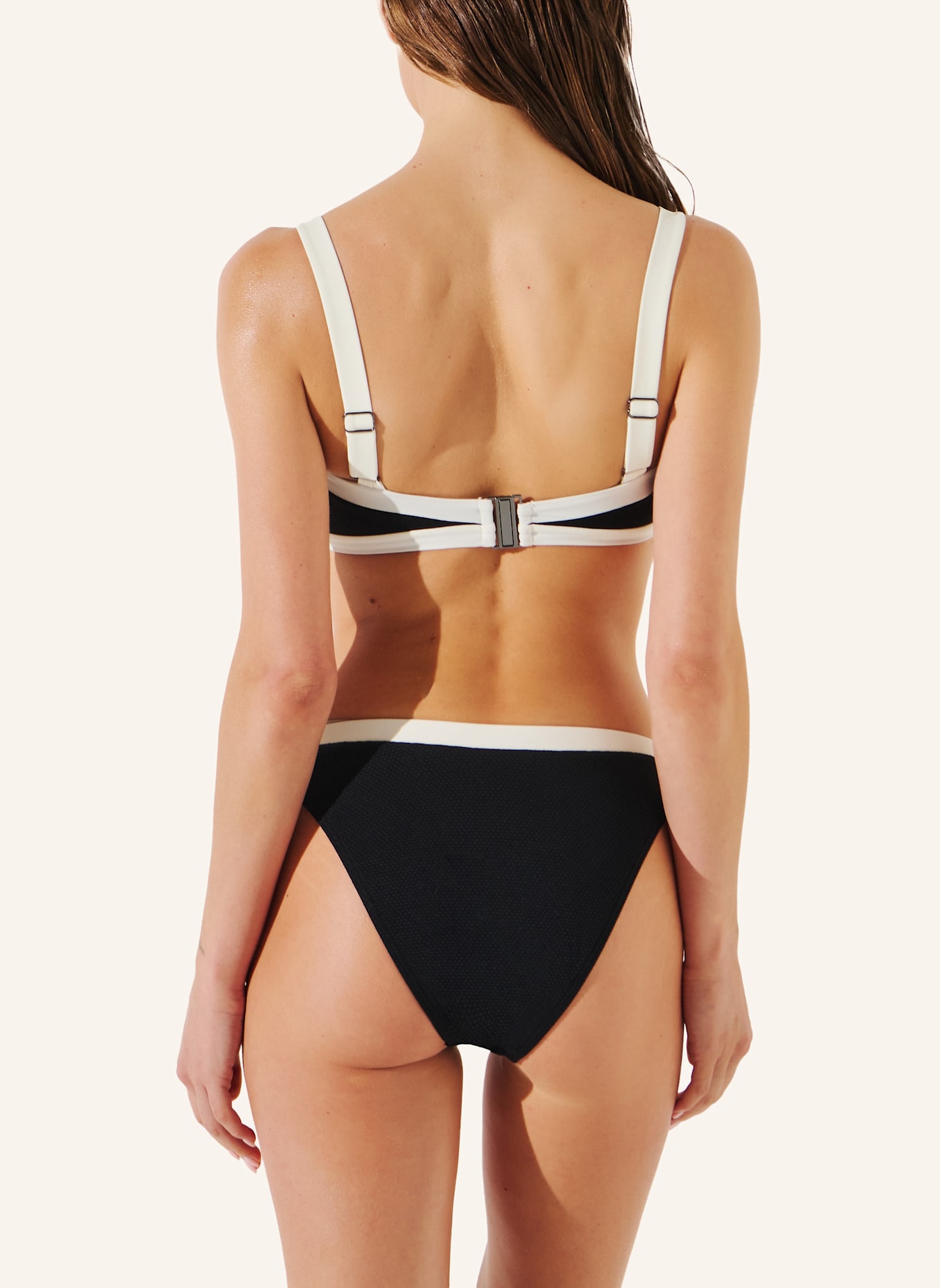 KARL LAGERFELD Bikini-Top: WEISS/ SCHWARZ