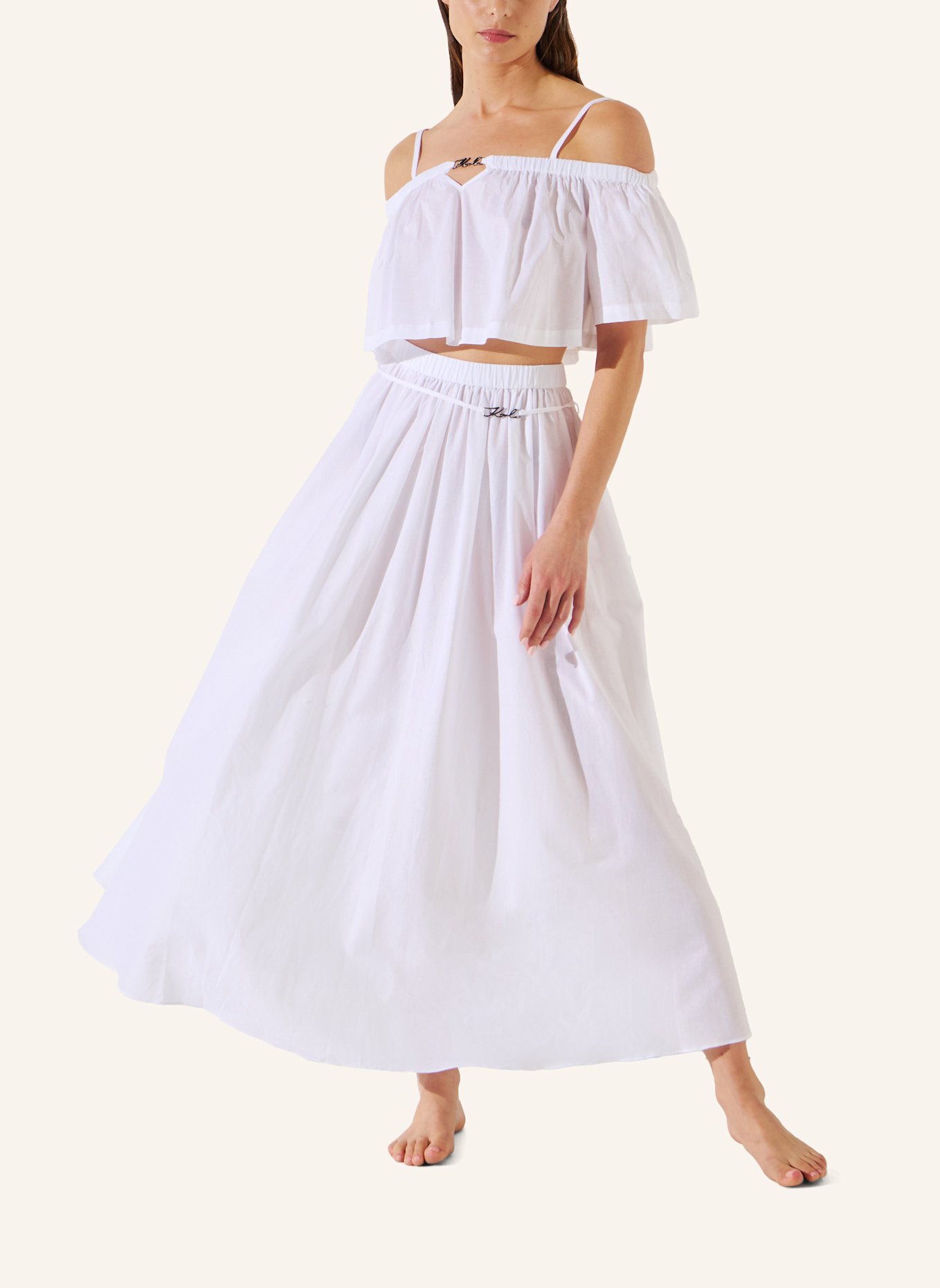 KARL LAGERFELD Maxirock: WEISS