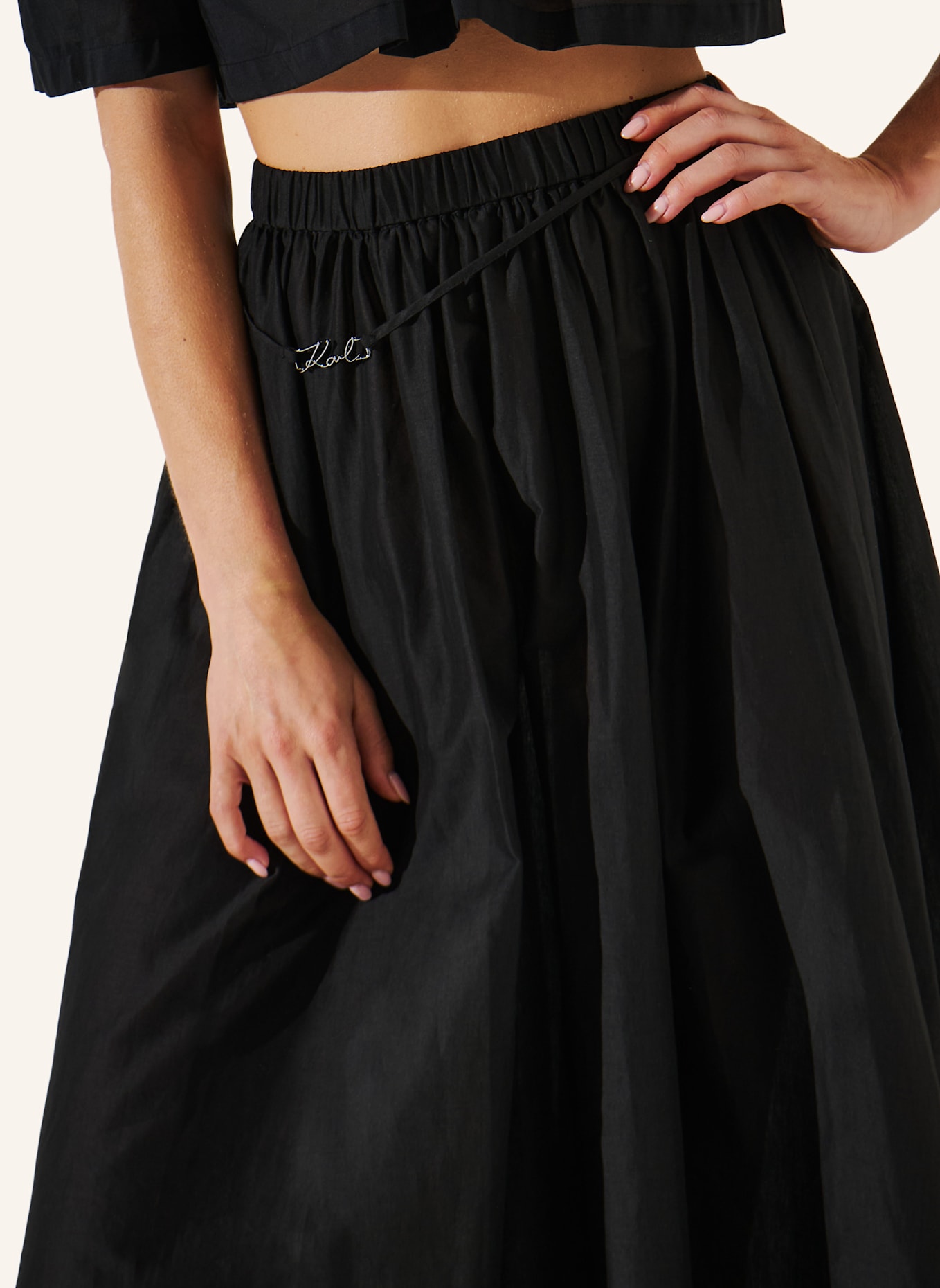 KARL LAGERFELD Maxirock: SCHWARZ