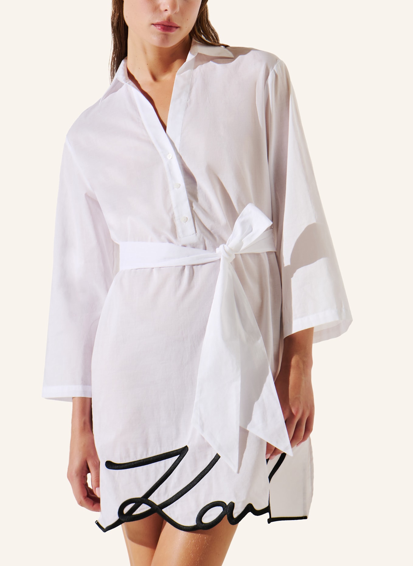 KARL LAGERFELD Strandkleid: WEISS