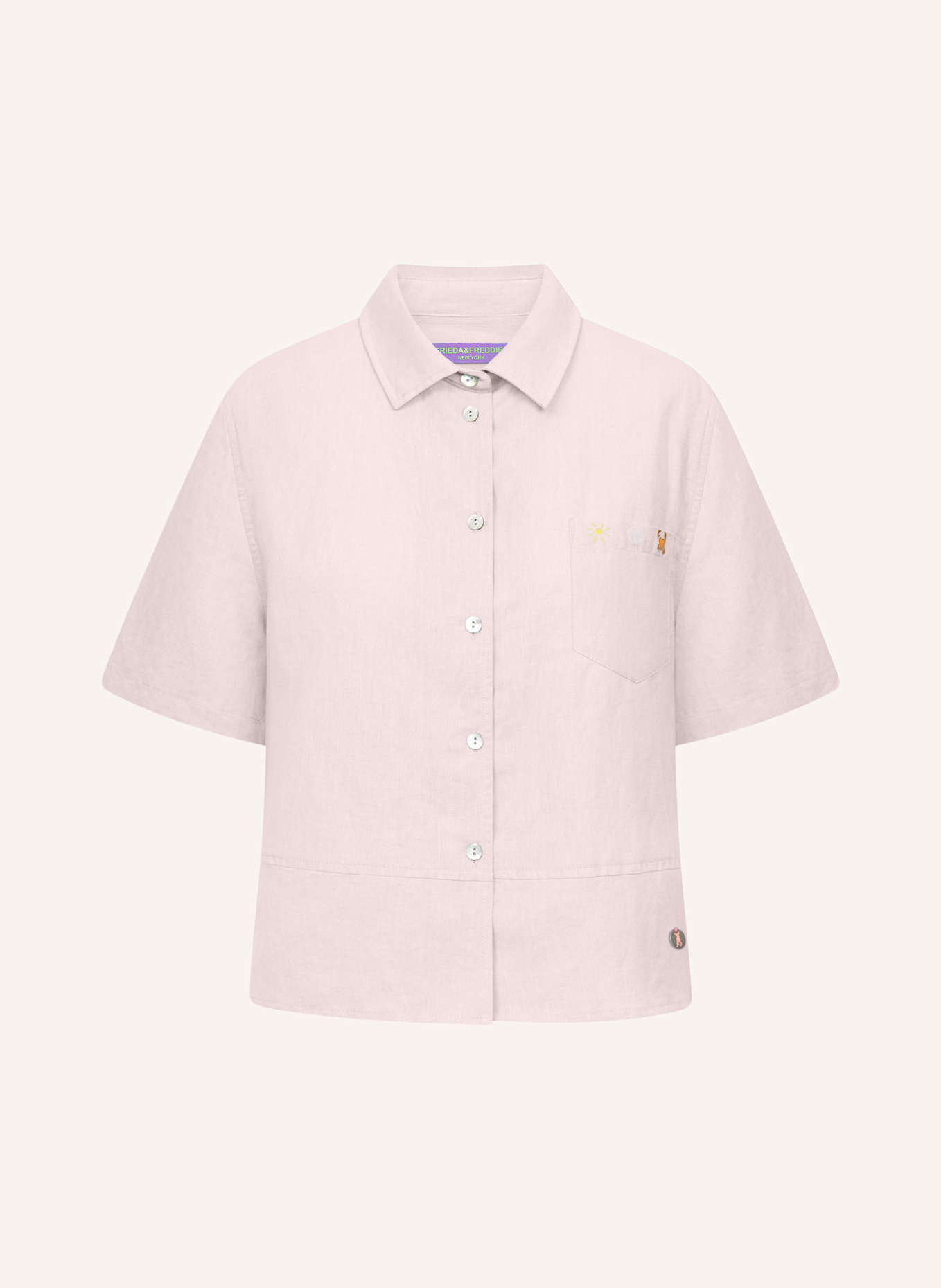 FRIEDA & FREDDIES Blouse: ROSÉ/ HELLBLAU