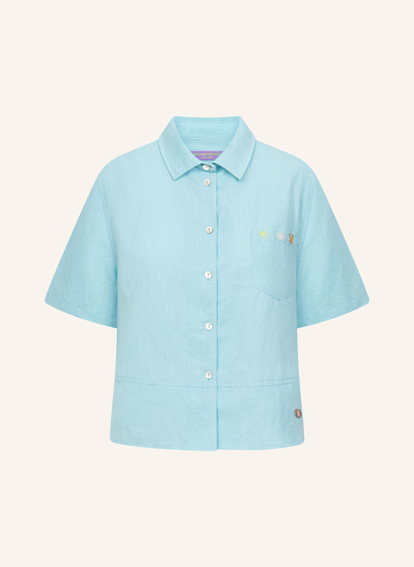 FRIEDA & FREDDIES Blouse: ROSÉ/ HELLBLAU