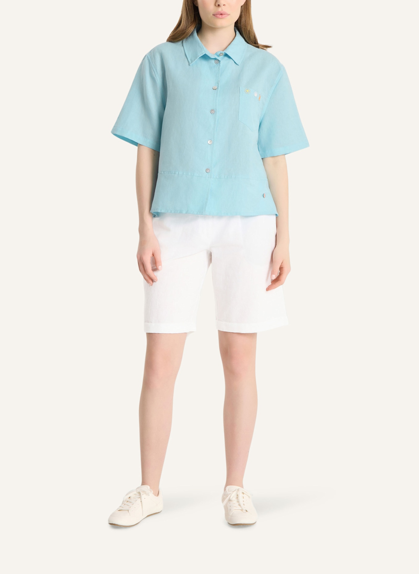 FRIEDA & FREDDIES Blouse: ROSÉ/ HELLBLAU