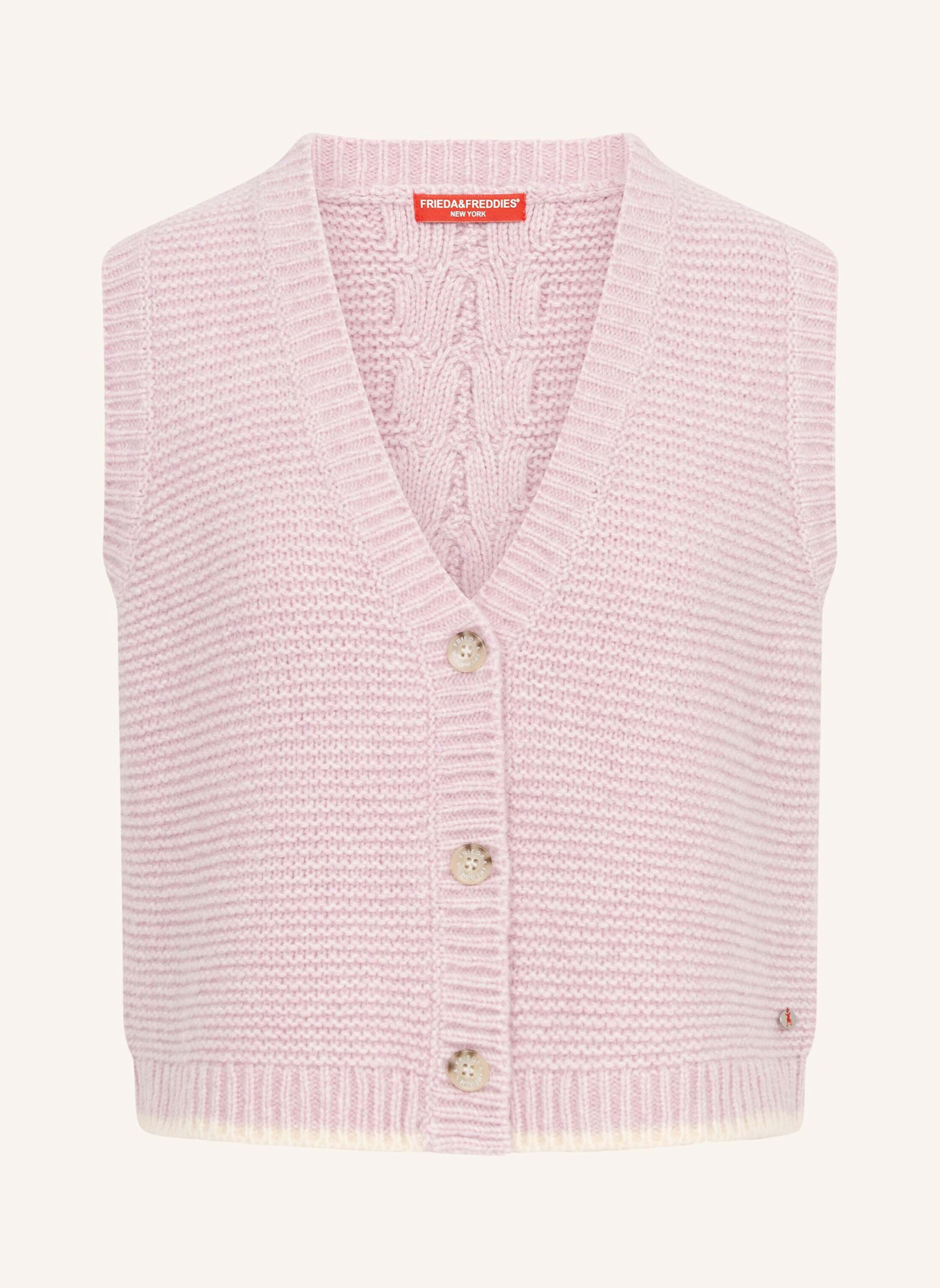 FRIEDA & FREDDIES Strickweste mit Zopfmuster: ROSÉ