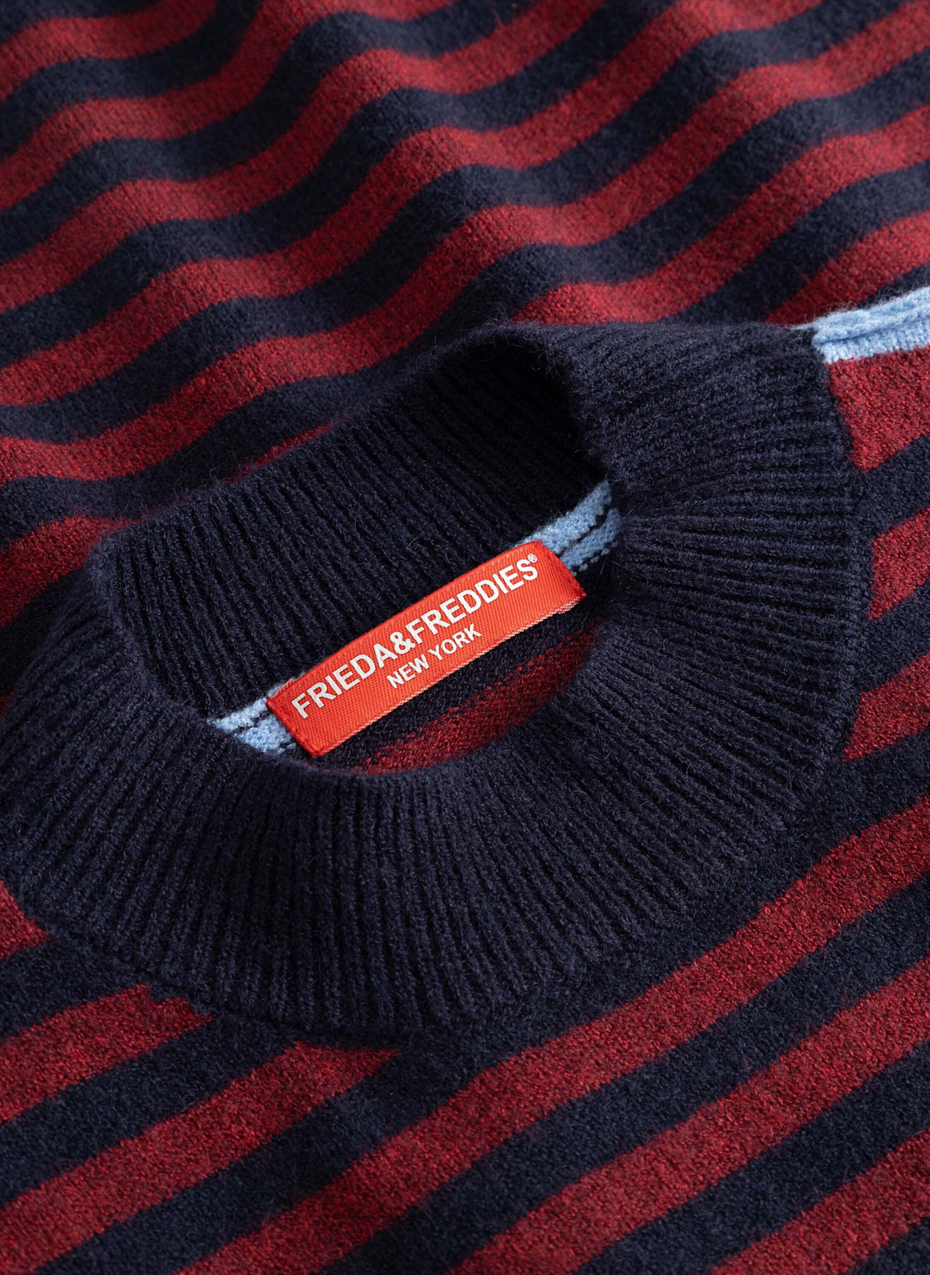 FRIEDA & FREDDIES Streifenpullover mit Stehkragen: DUNKELBLAU