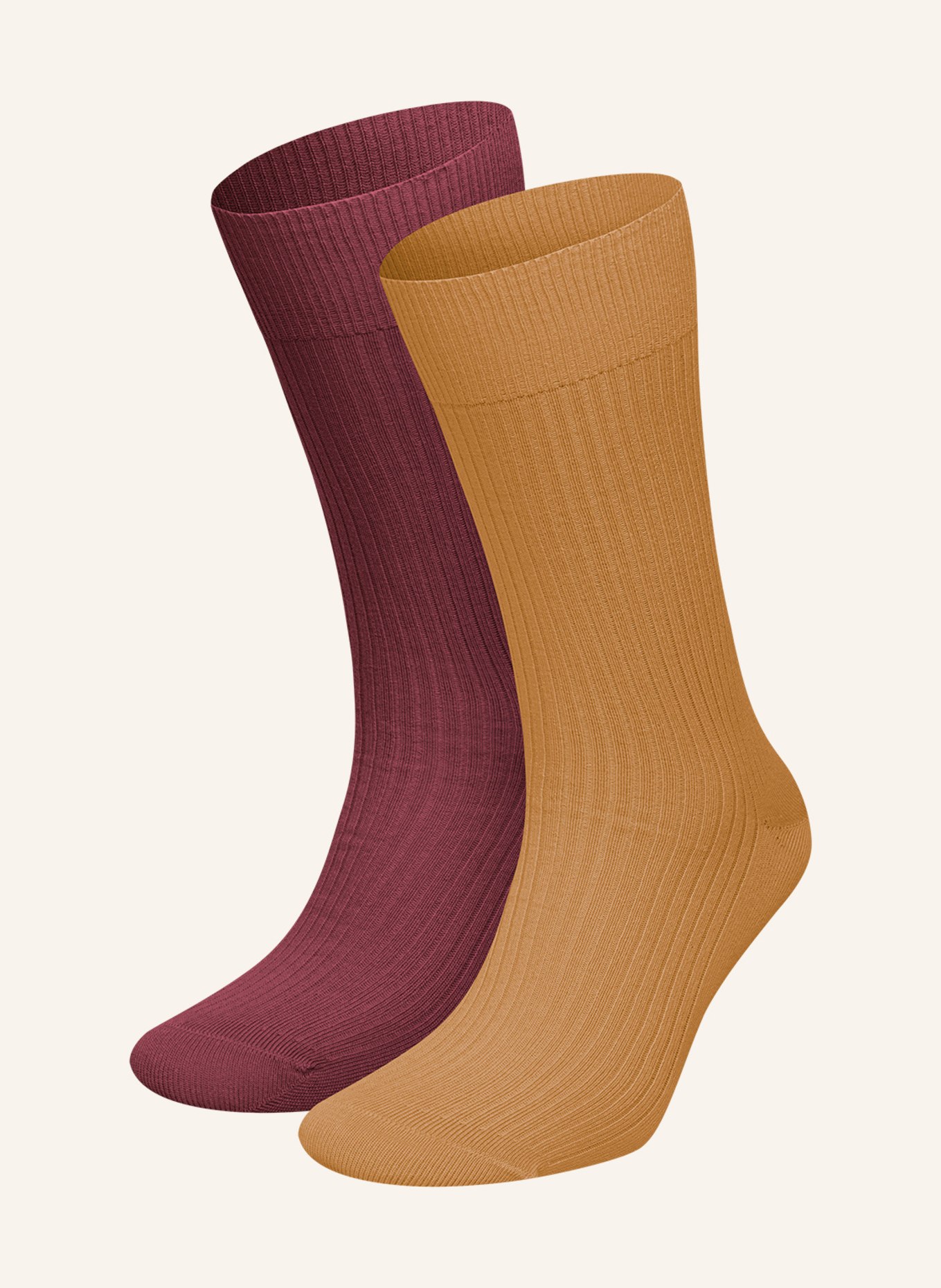 DillySocks 2er-Pack Socken PREMIUM RIBBED COLLECTION, Farbe: ROT (Bild 1)