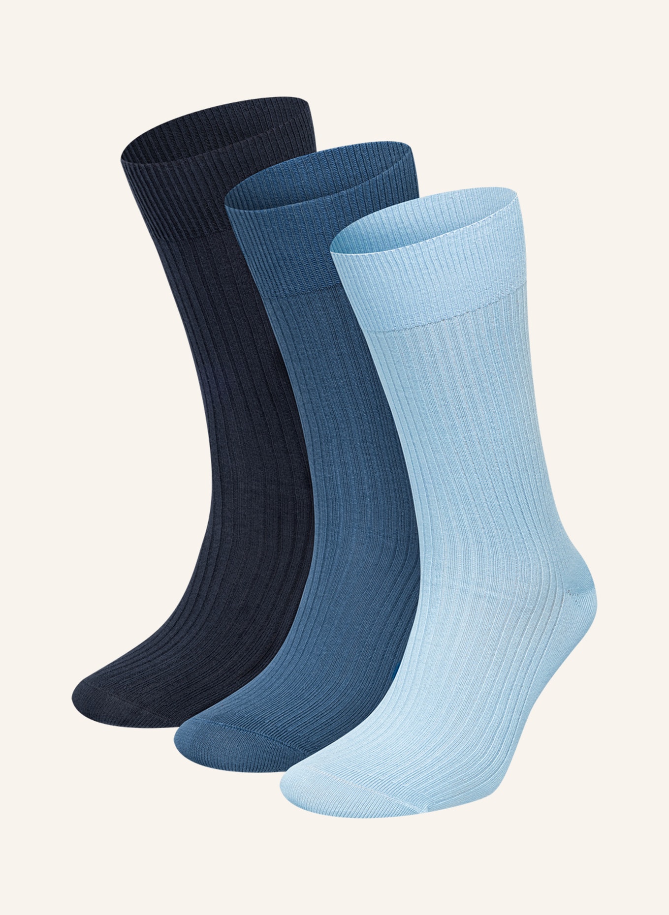 DillySocks 3er-Pack Socken PREMIUM RIBBED COLLECTION, Farbe: BLAU (Bild 1)