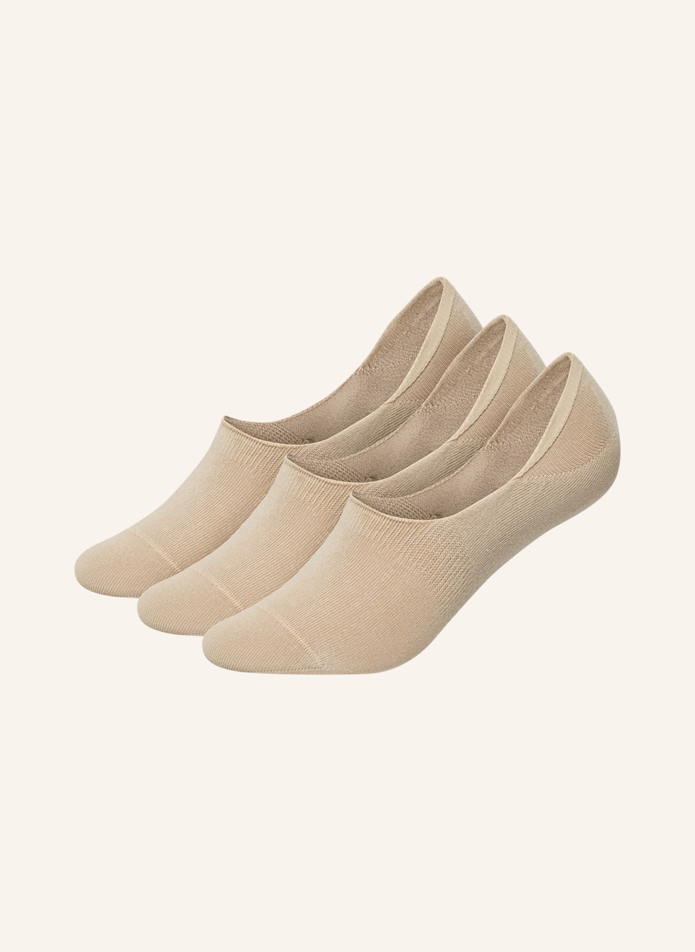 DillySocks 3-Pack of ONE COLOR INVISIBLES Ankle Socks: BEIGE