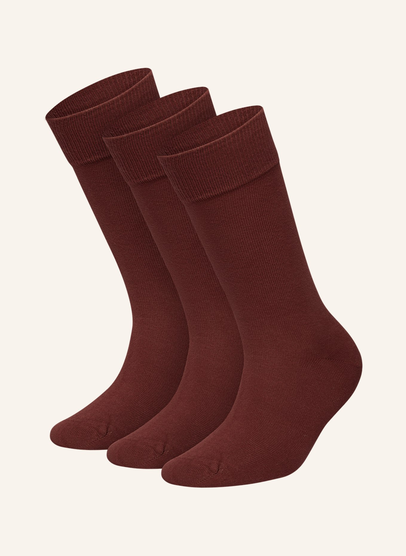 DillySocks Set van 3 sokken ONE COLOR SMOOTH: DONKERROOD