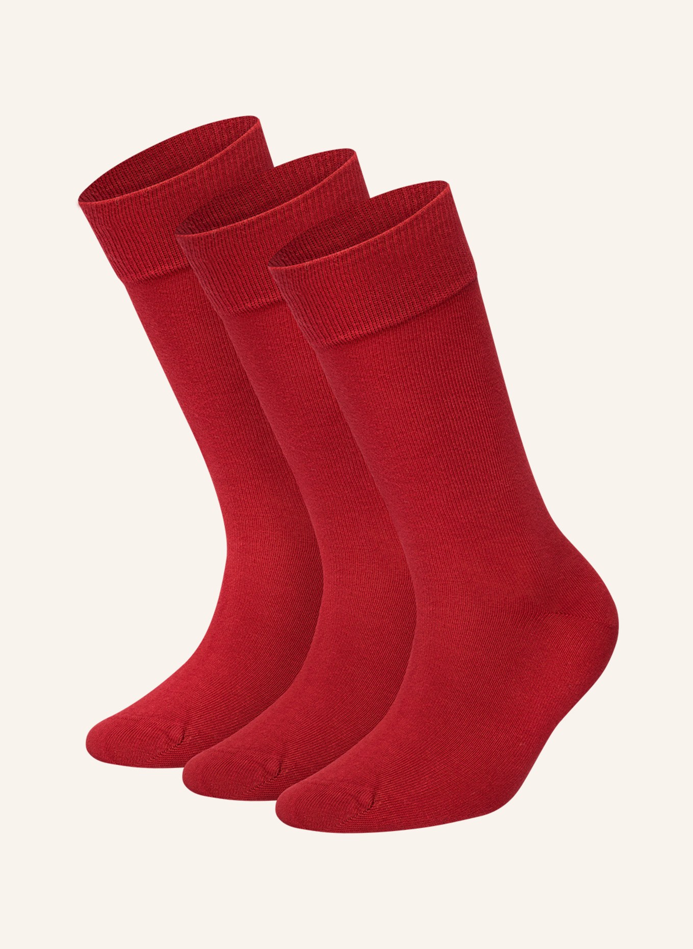 DillySocks Set van 3 sokken ONE COLOR SMOOTH: ROOD