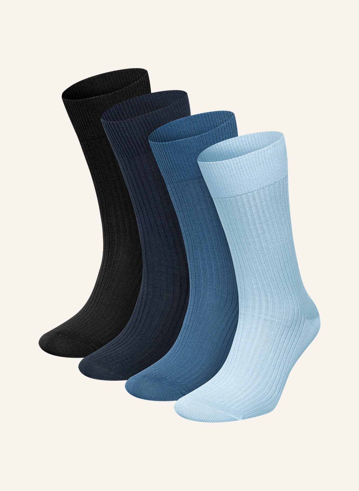 DillySocks 4er-Pack Socken PREMIUM RIBBED COLLECTION, Farbe: BLAU (Bild 1)