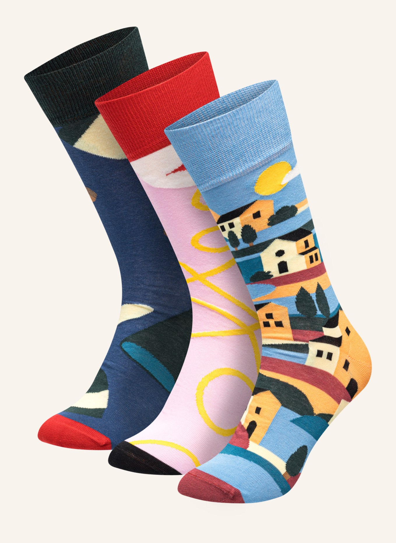 DillySocks 3er-Pack Socken DOLCE VITA, Farbe: SCHWARZ/ WEISS/ ROT (Bild 1)