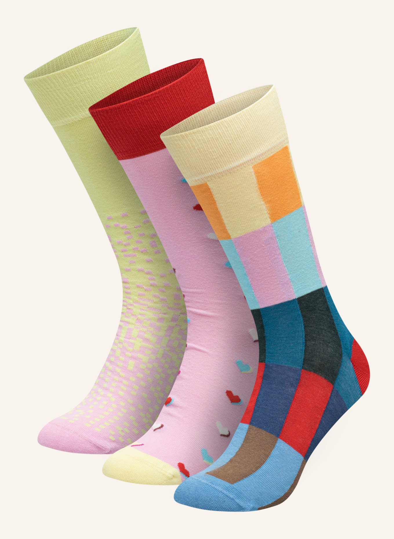 DillySocks 3er-Pack Socken SITUATIONSHIP, Farbe: SCHWARZ/ WEISS/ ROT (Bild 1)