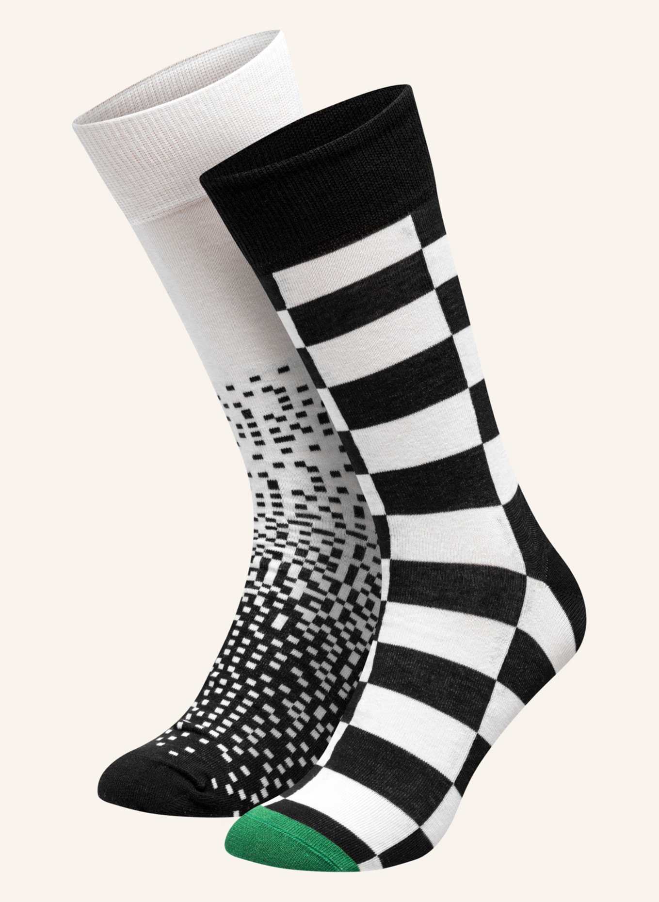 DillySocks 2er-Pack Socken GRANULAR CHESSBOARD, Farbe: SCHWARZ/ WEISS/ ROT (Bild 1)